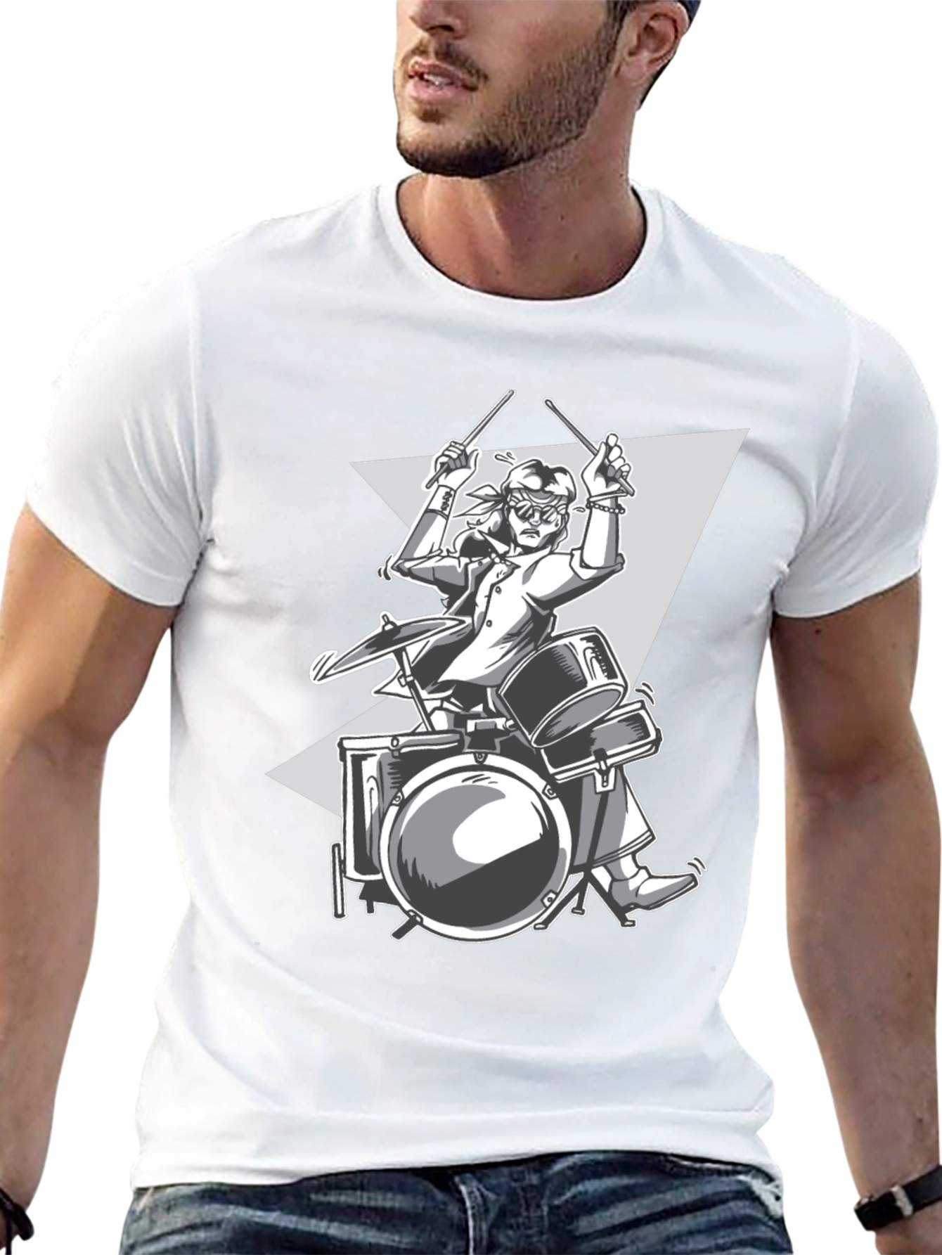 Drummer Graphic Tee - Rock and Roll Style