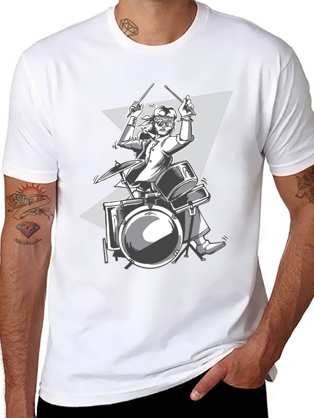 Drummer Graphic Tee - Rock and Roll Style