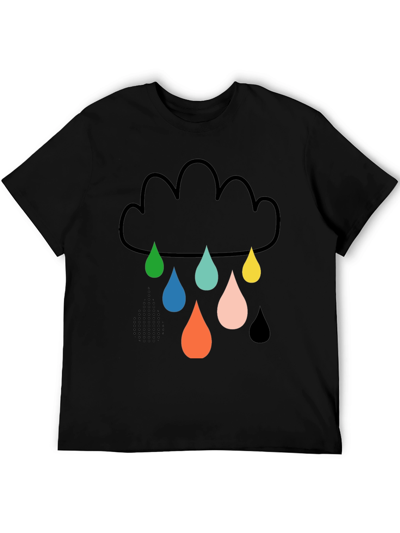 Fun Cloud Raindrop Graphic Tee - Soft Cotton T-Shirt