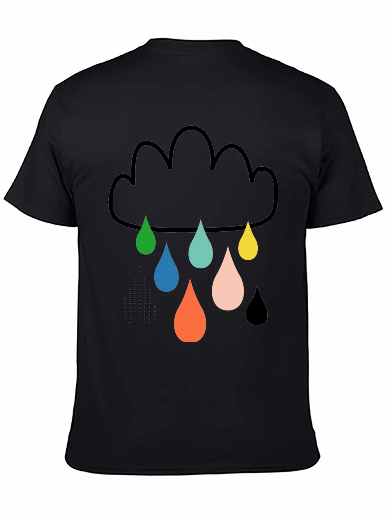 Fun Cloud Raindrop Graphic Tee - Soft Cotton T-Shirt