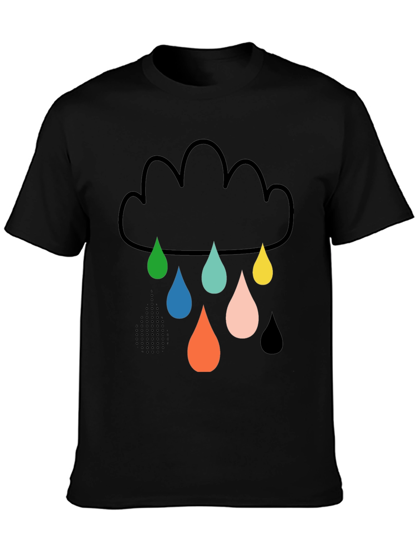 Fun Cloud Raindrop Graphic Tee - Soft Cotton T-Shirt