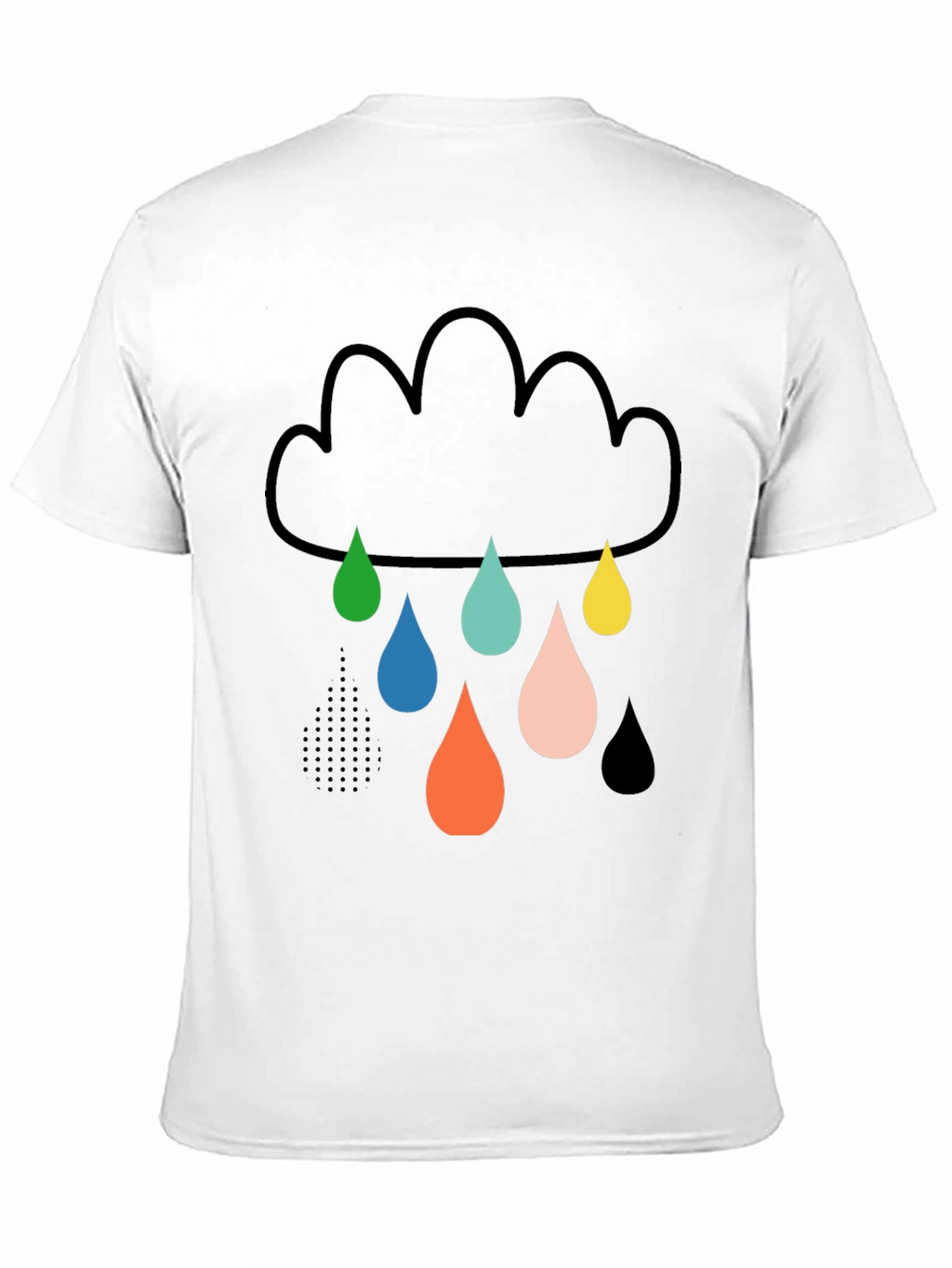 Fun Cloud Raindrop Graphic Tee - Soft Cotton T-Shirt