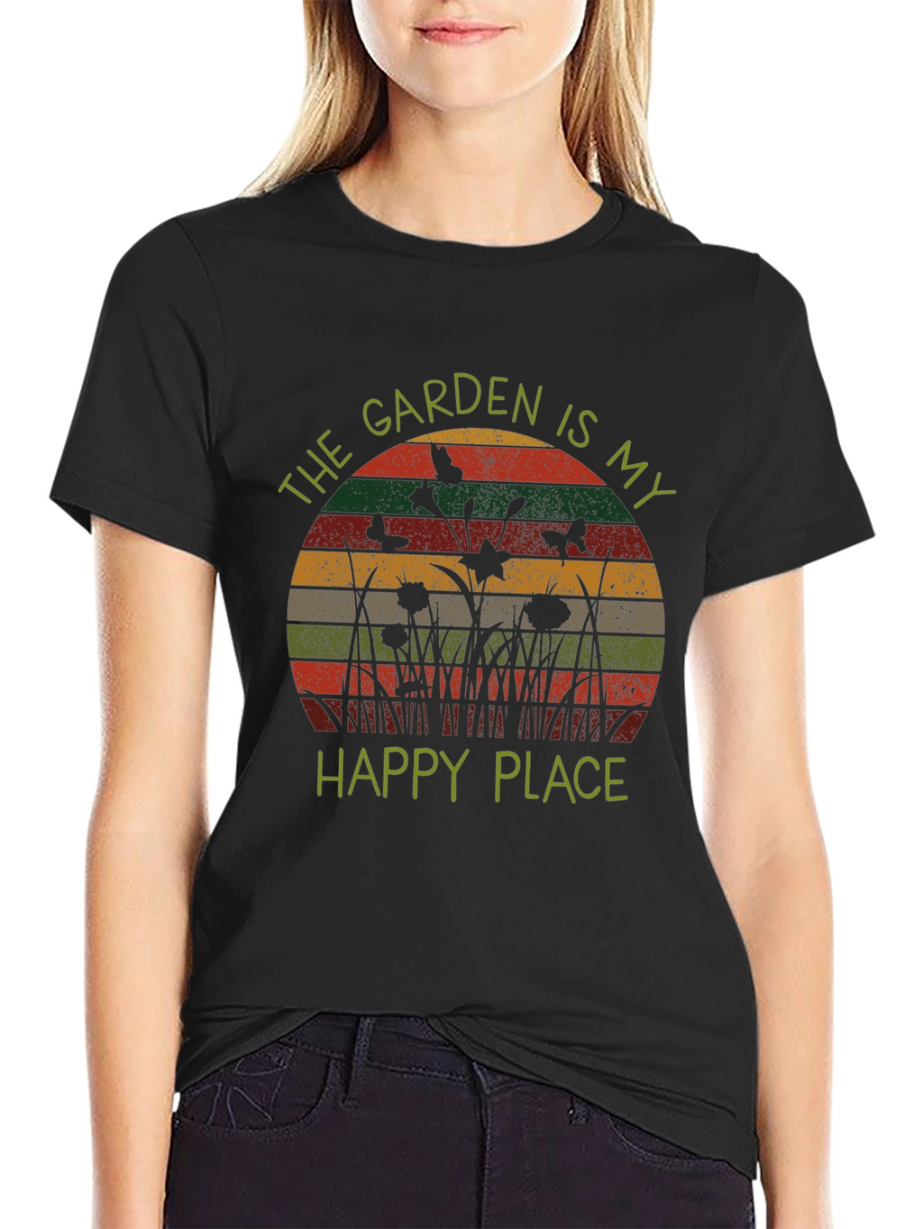 Garden is My Happy Place Retro Tee