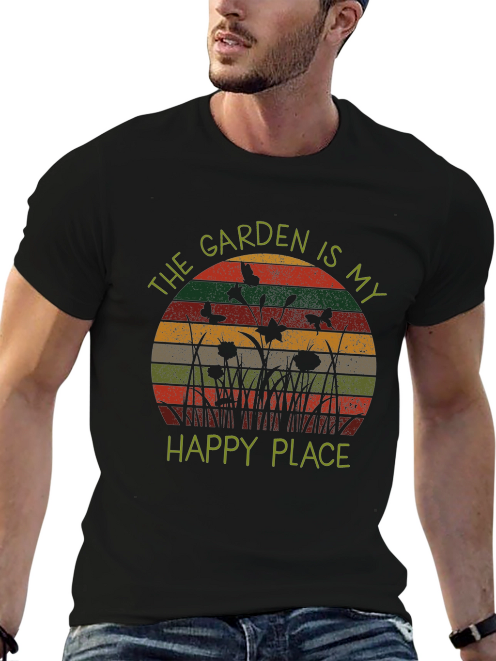 Garden is My Happy Place Retro Tee