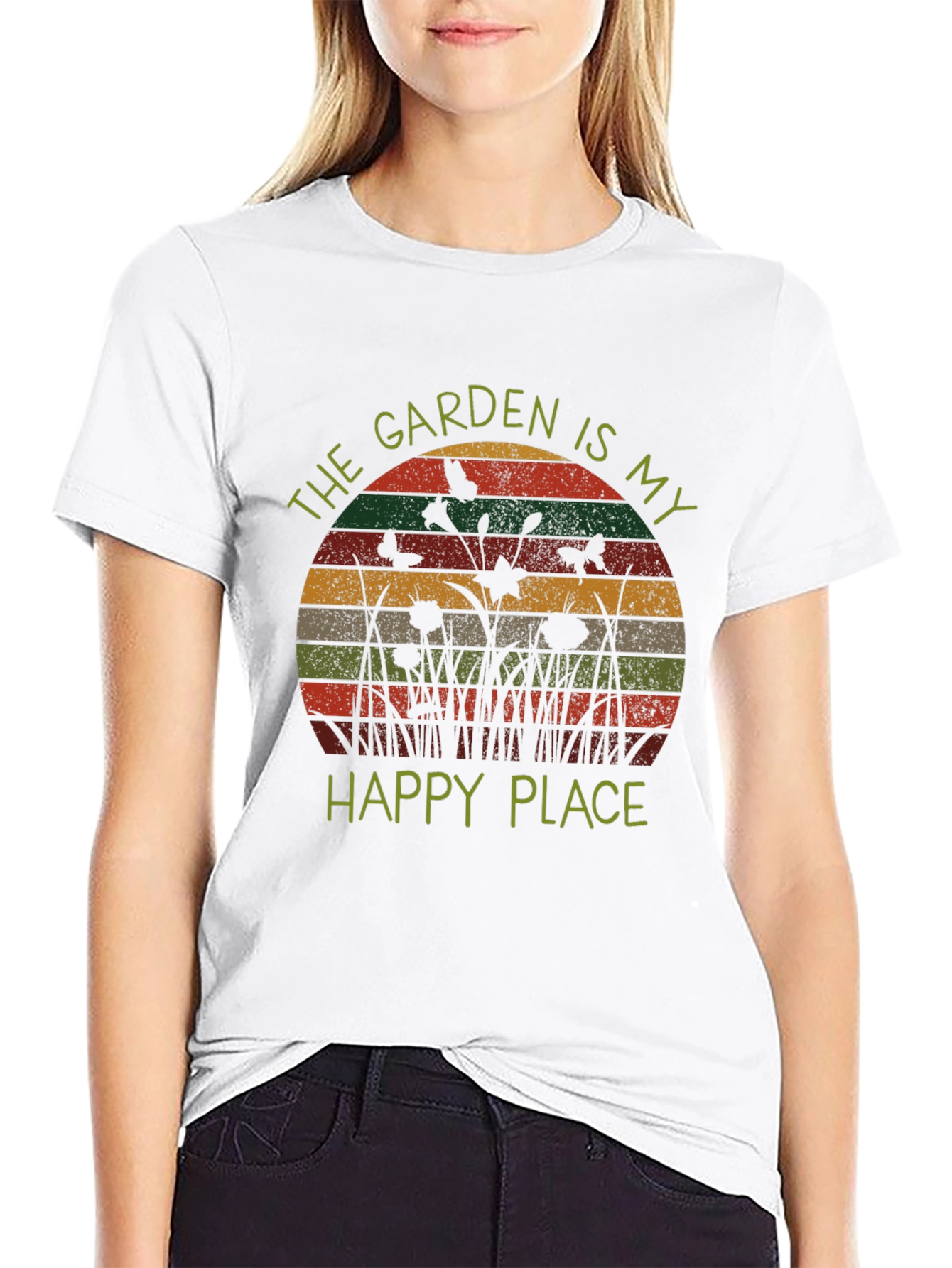 Garden is My Happy Place Retro Tee