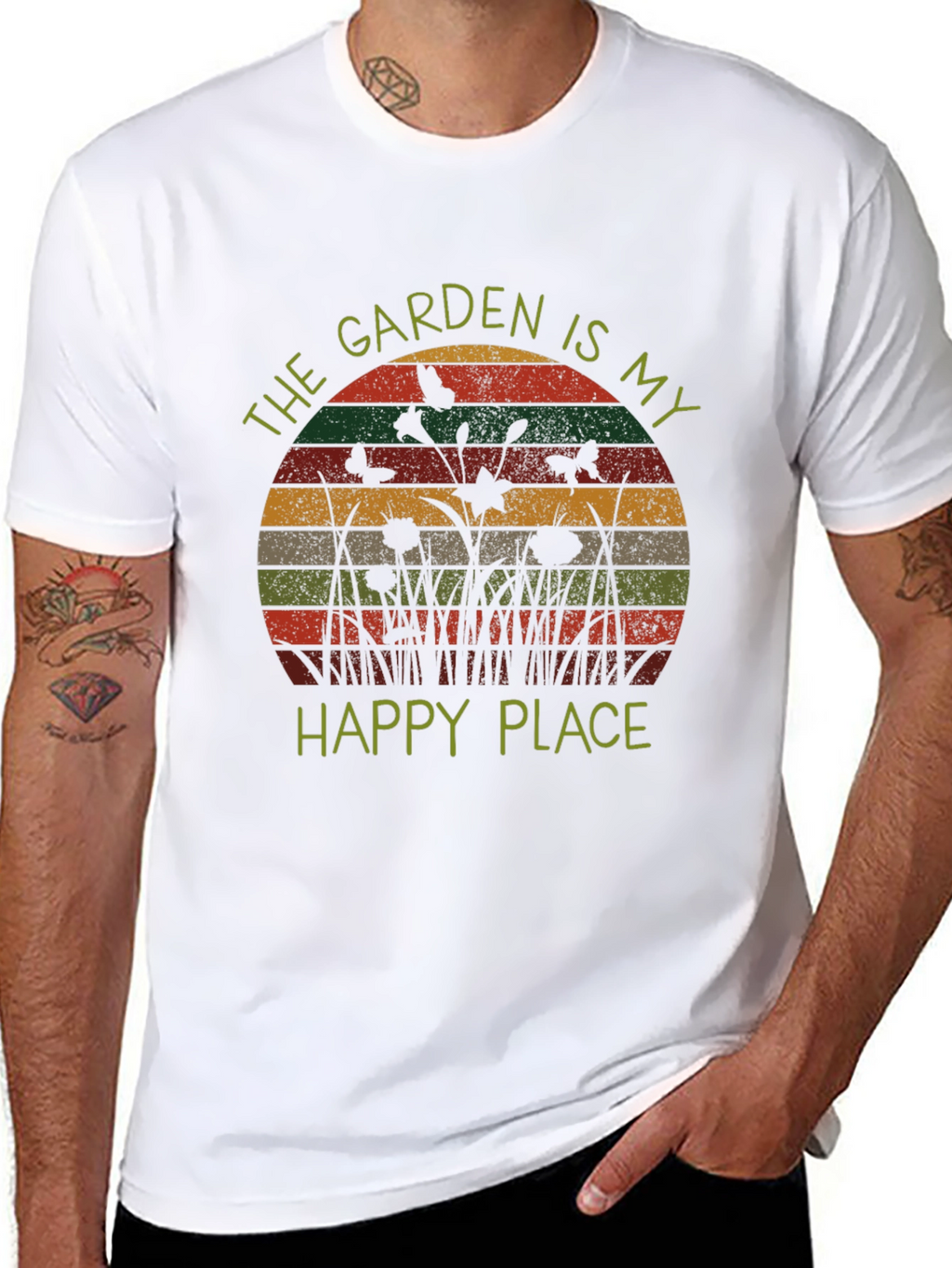 Garden is My Happy Place Retro Tee