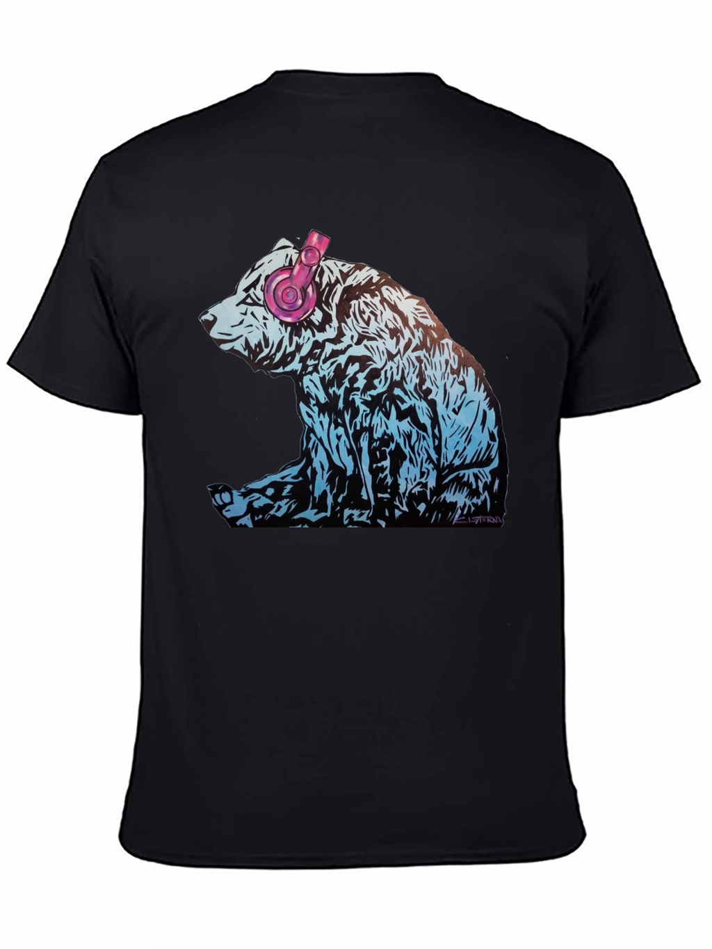Bear with Headphones Graphic T-Shirt