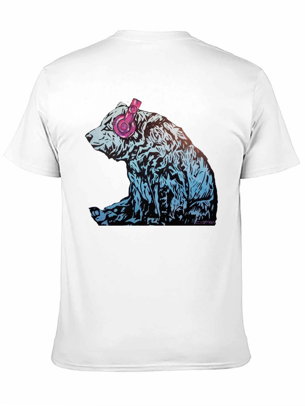Bear with Headphones Graphic T-Shirt
