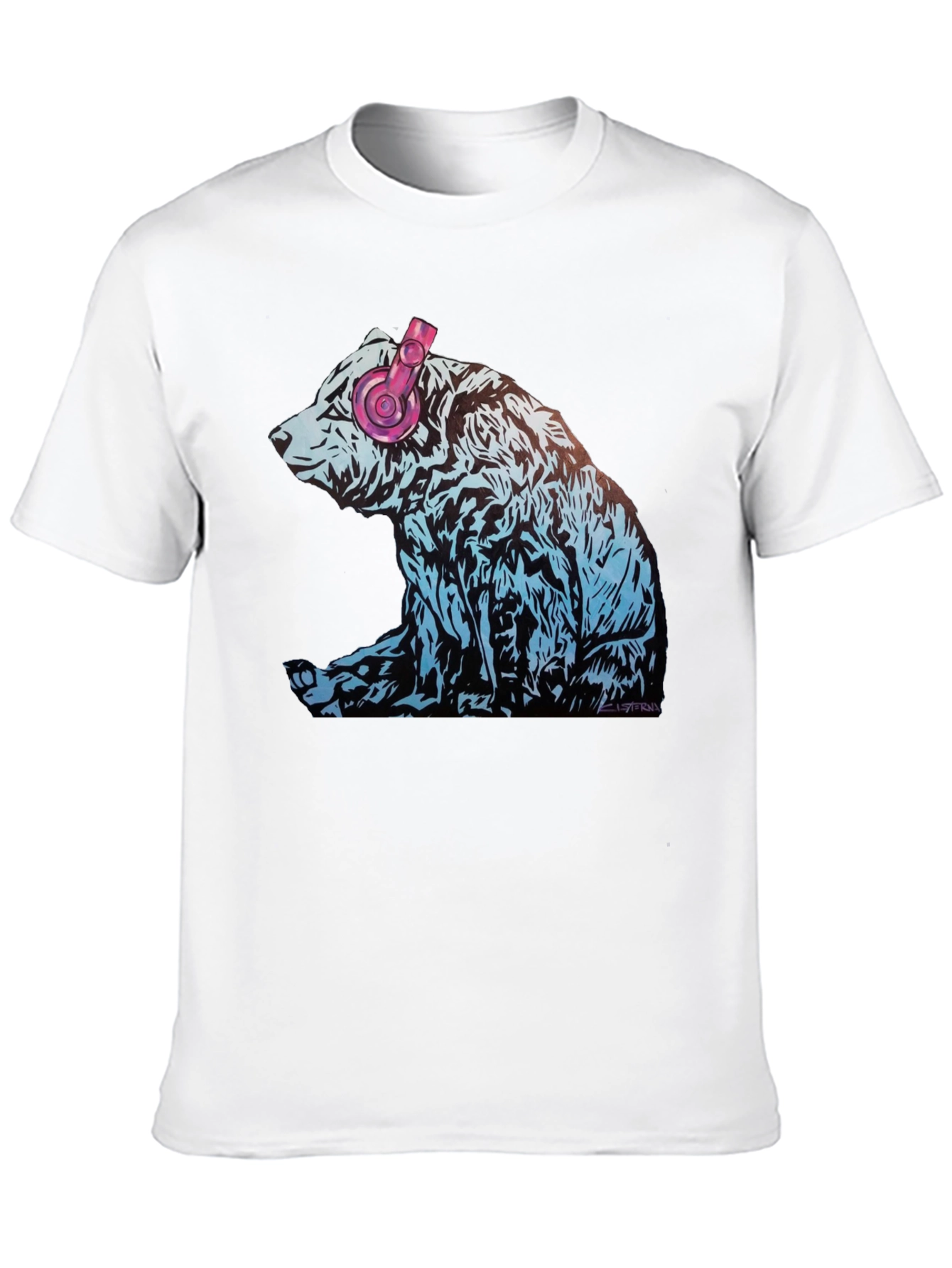 Bear with Headphones Graphic T-Shirt