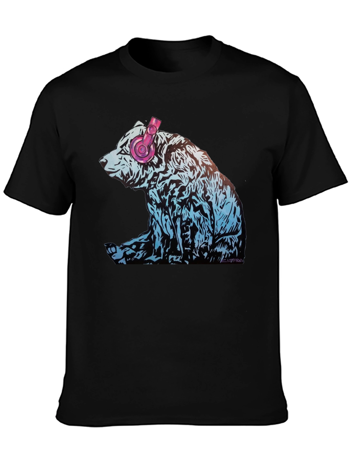 Bear with Headphones Graphic T-Shirt