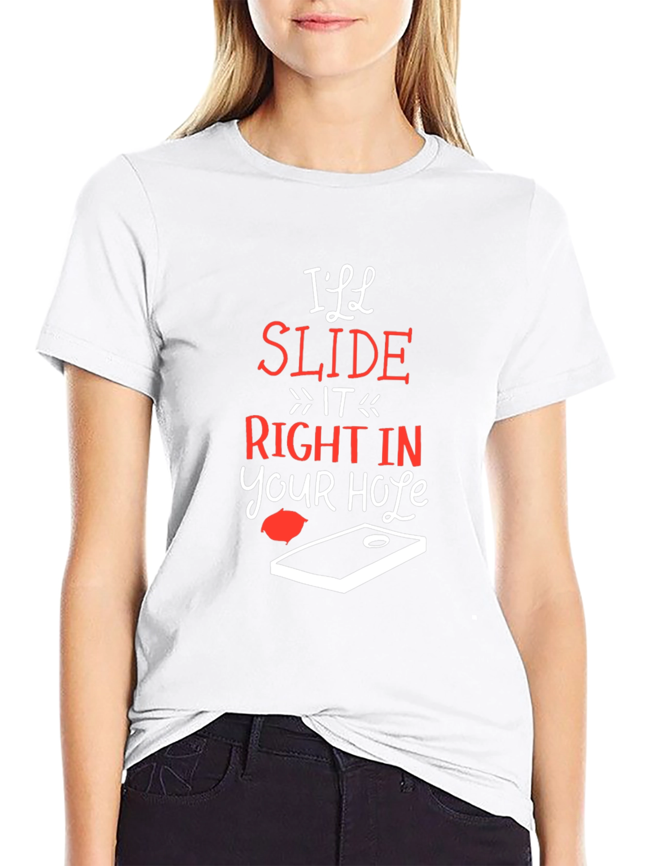 Ill Slide Right In Cornhole T-Shirt