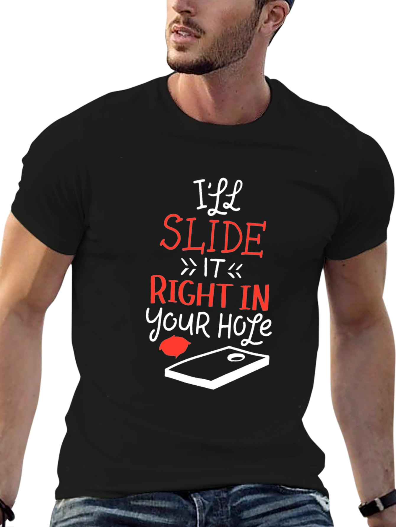 Ill Slide Right In Cornhole T-Shirt