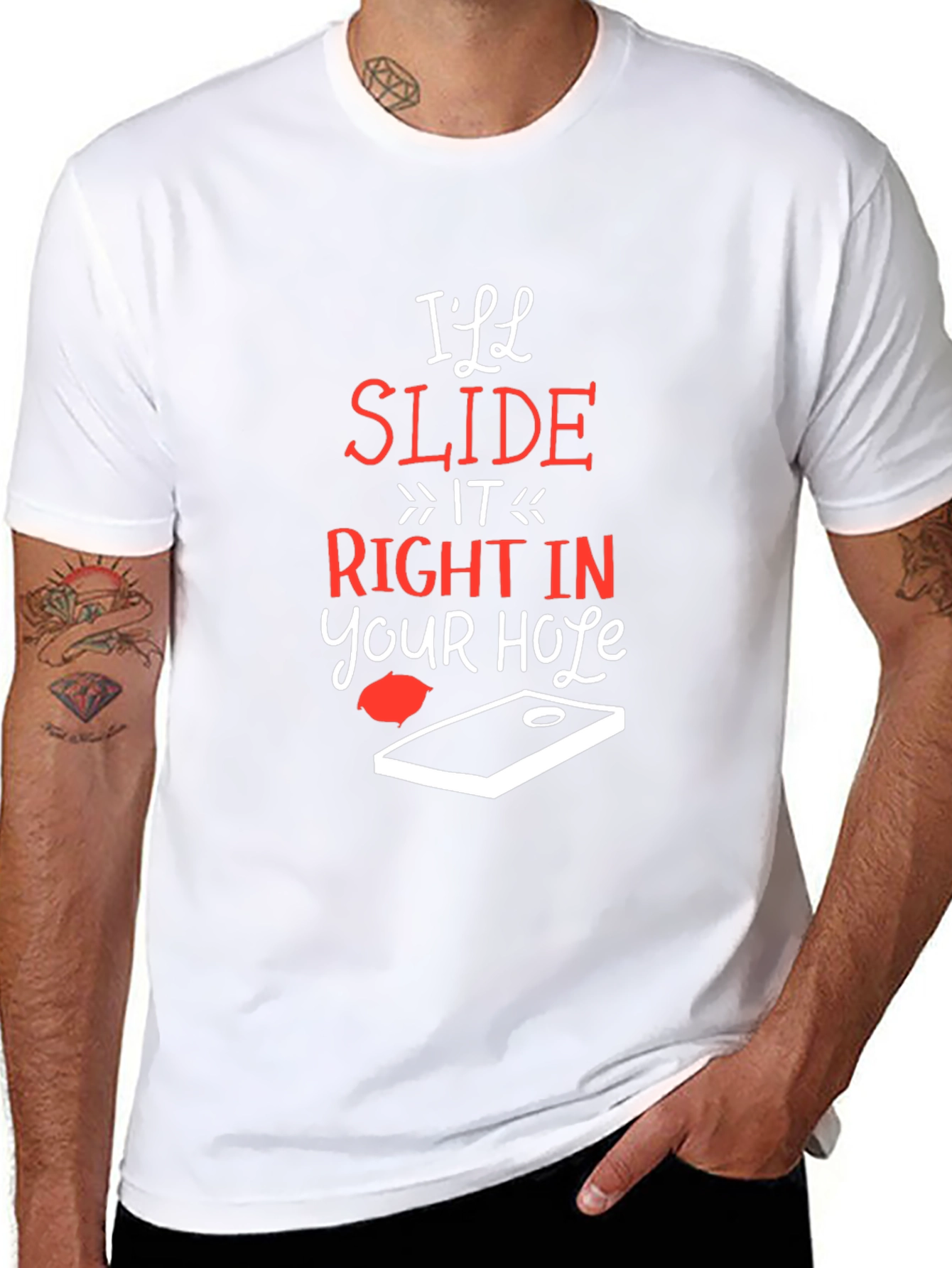 Ill Slide Right In Cornhole T-Shirt