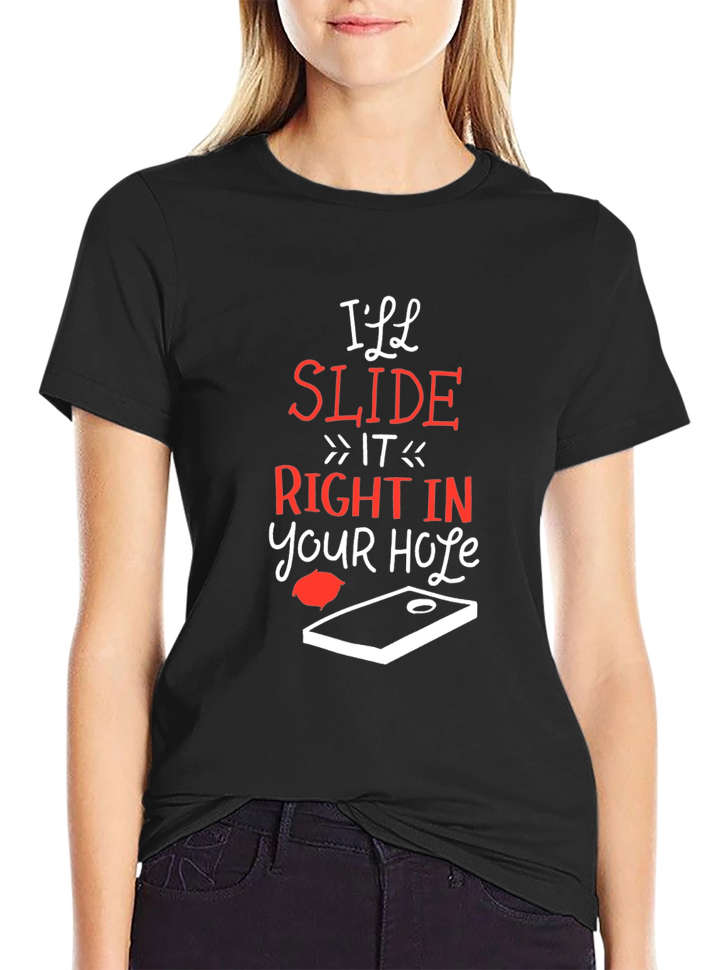 Ill Slide Right In Cornhole T-Shirt