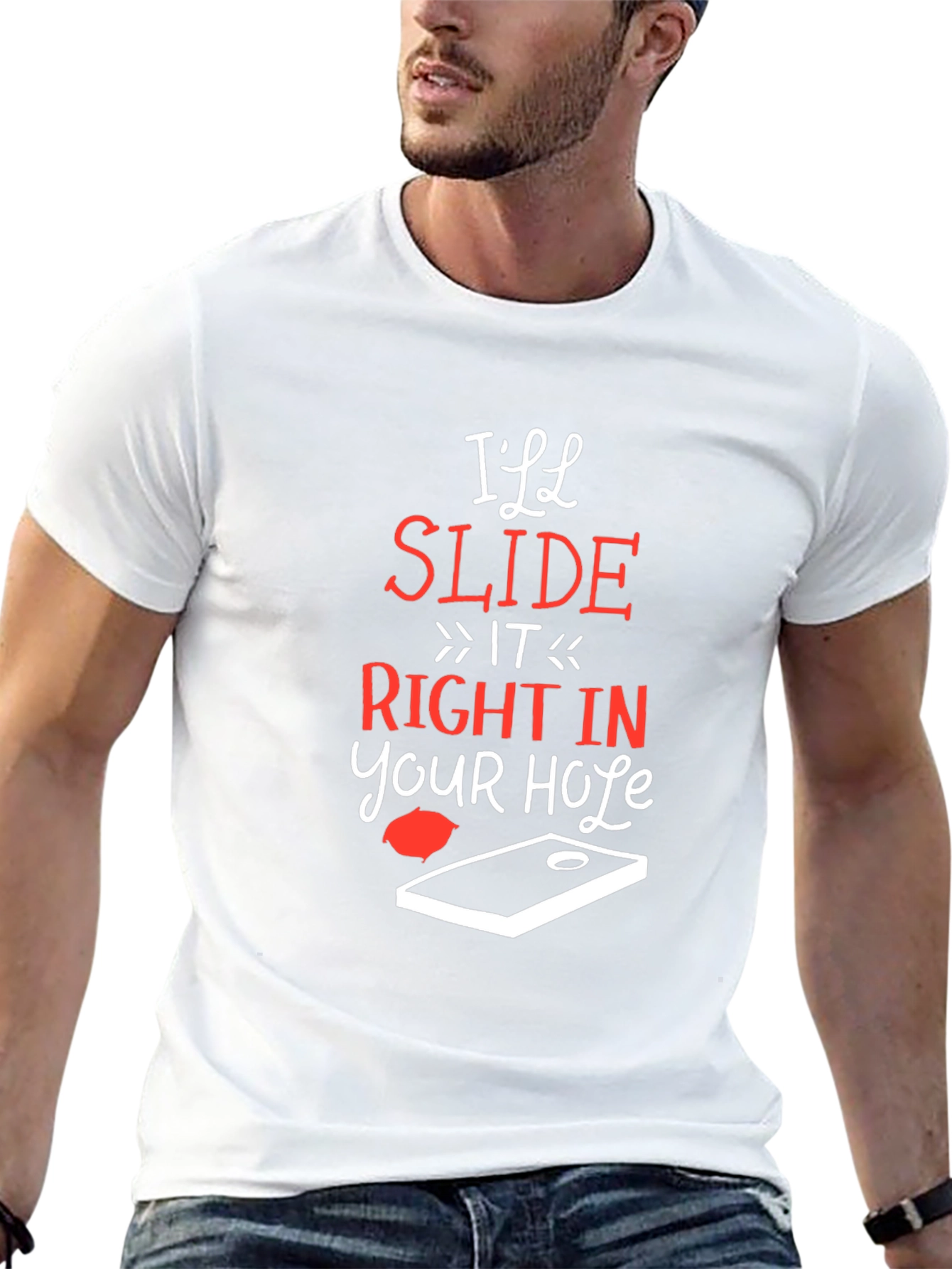 Ill Slide Right In Cornhole T-Shirt