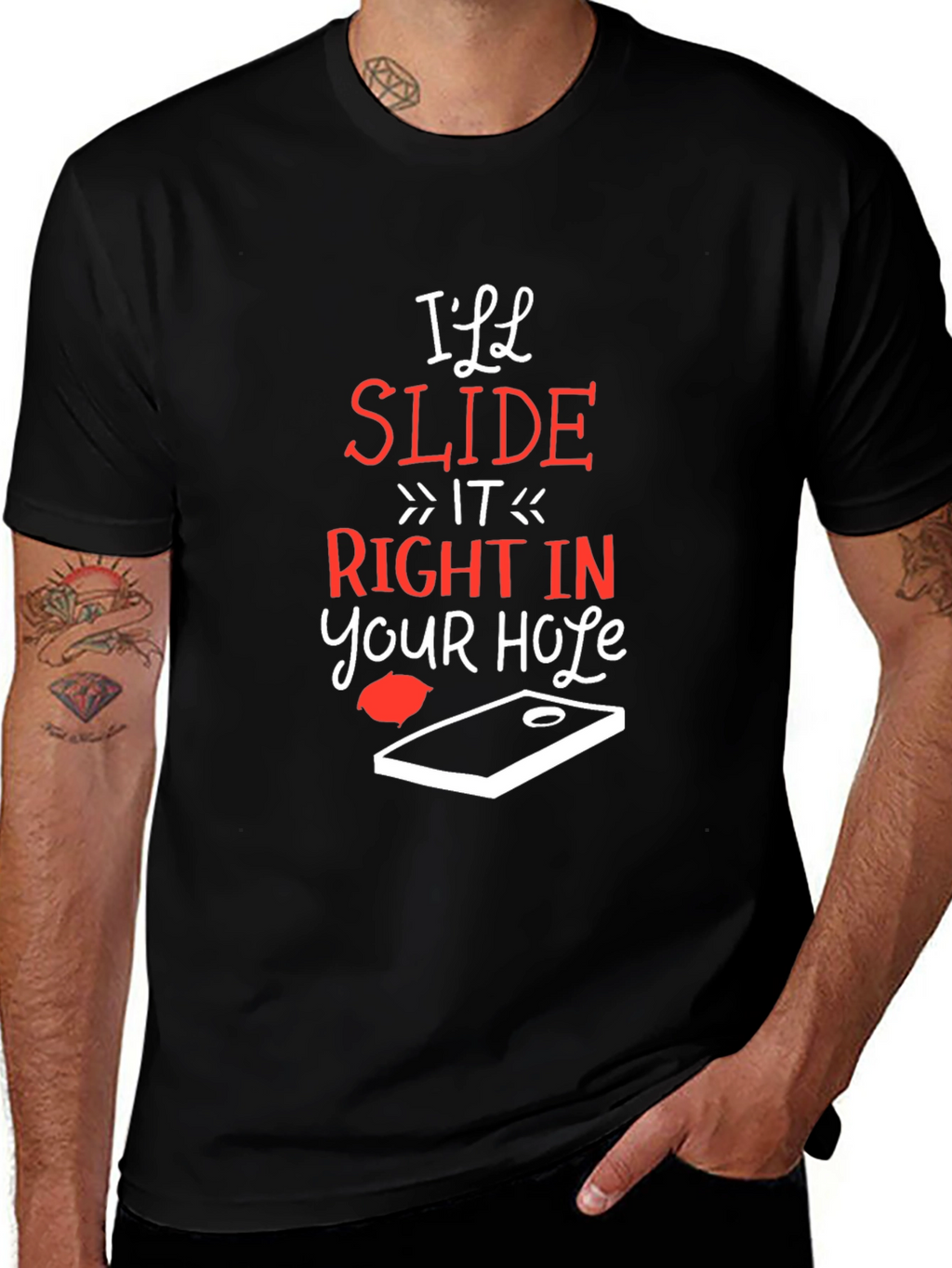 Ill Slide Right In Cornhole T-Shirt