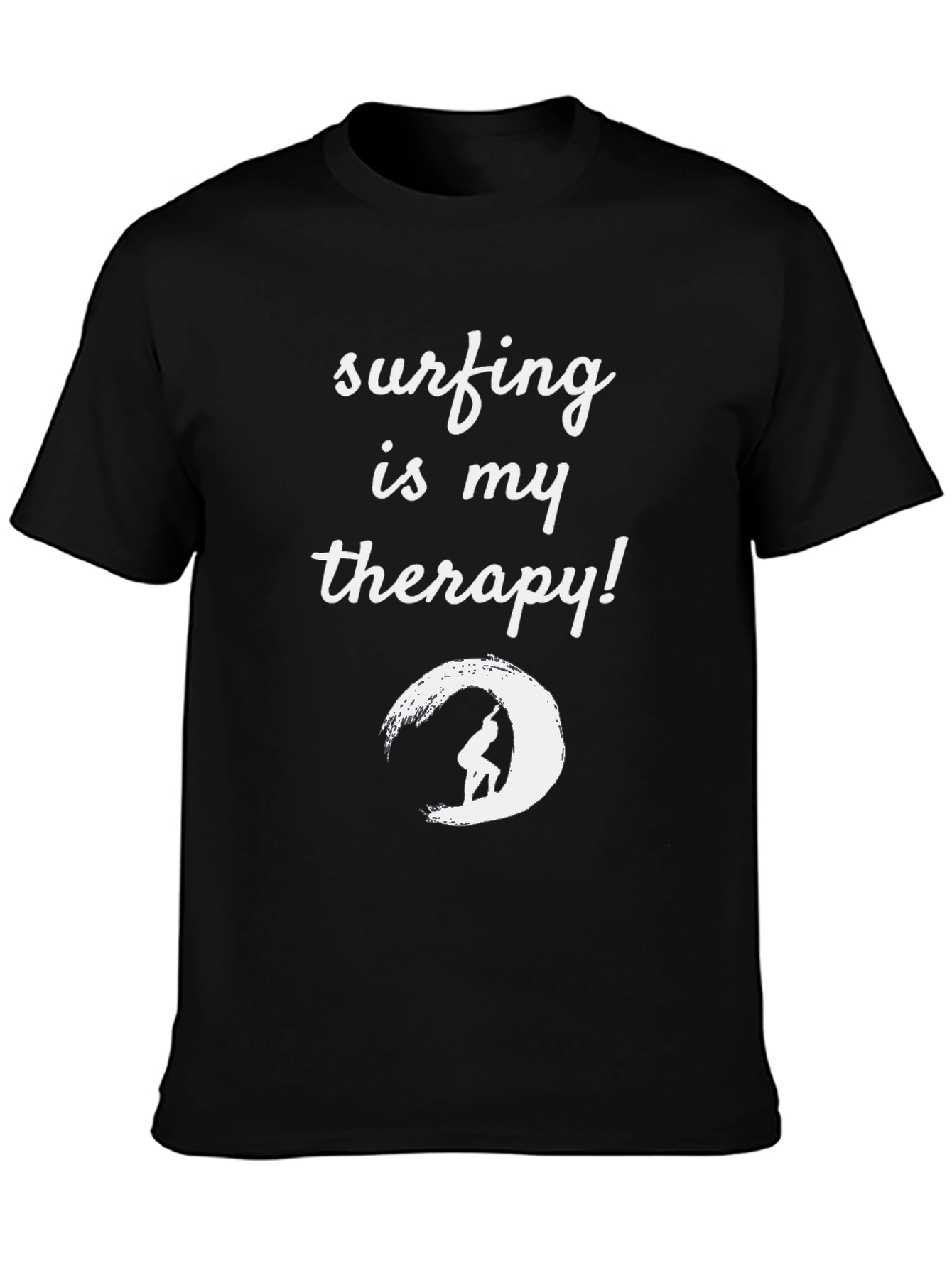Surfing Therapy T-Shirt - Black Graphic Tee