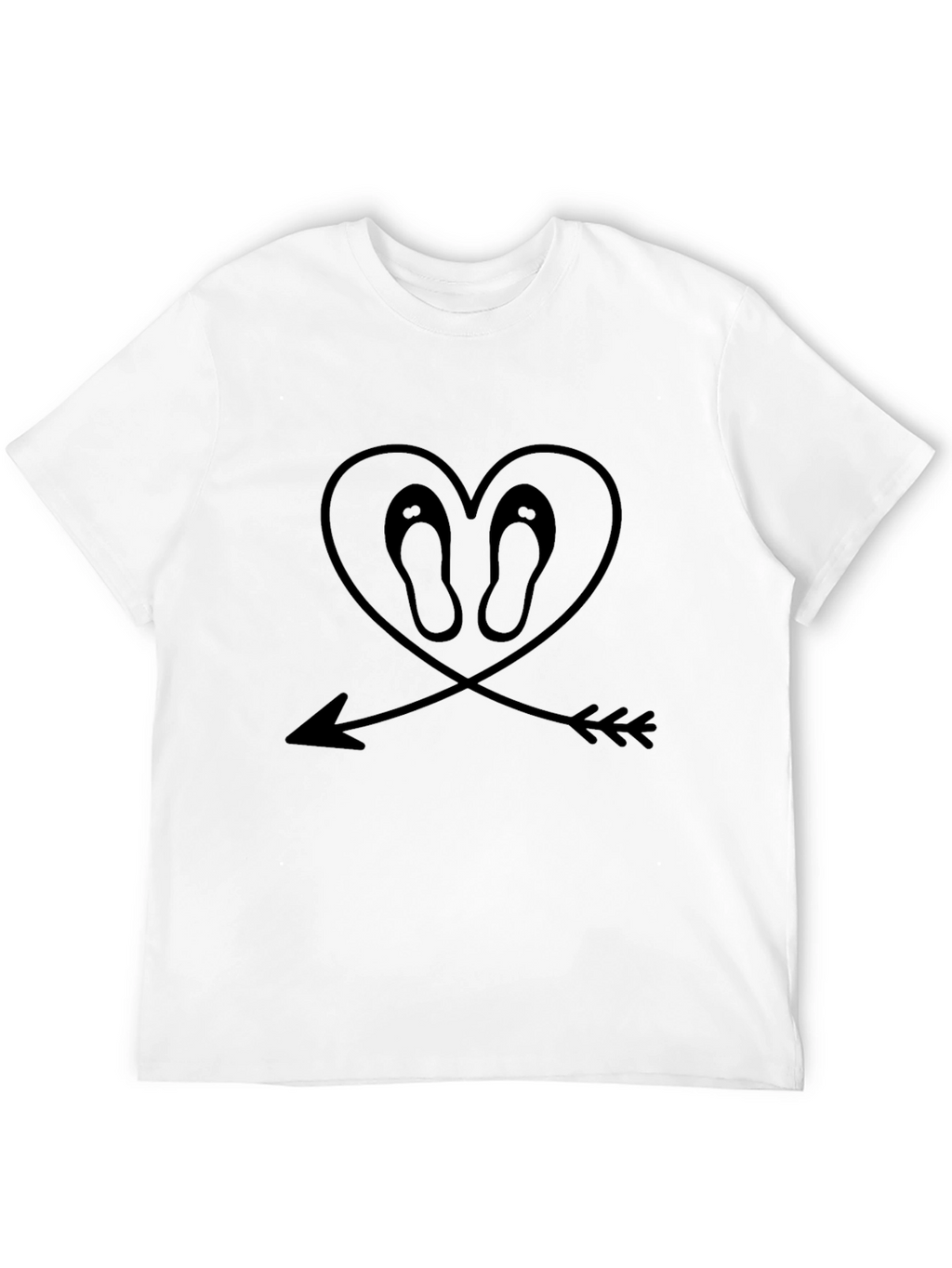 Heart Flip-Flop Arrow Graphic Tee - Black
