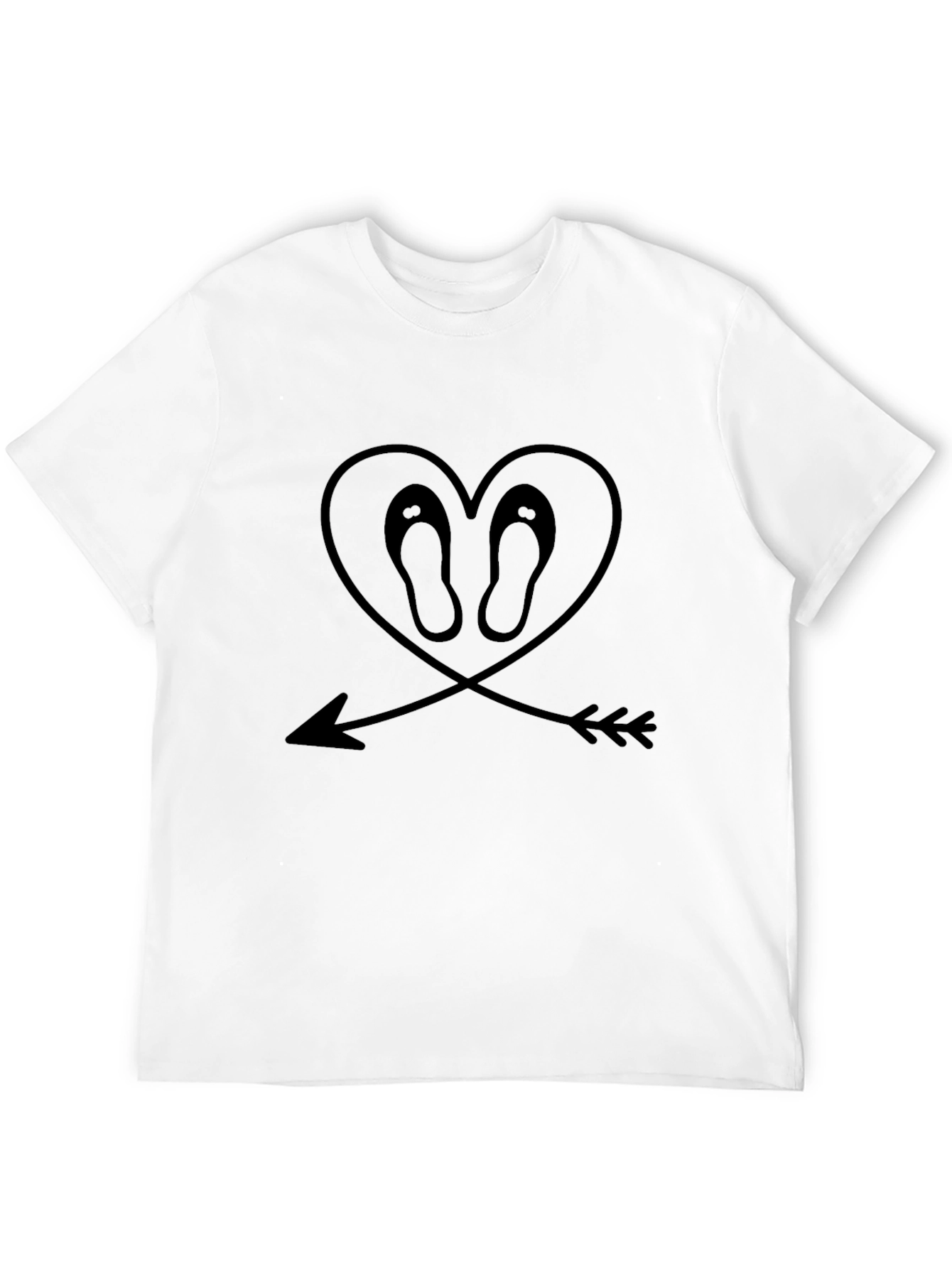Heart Flip-Flop Arrow Graphic Tee - Black