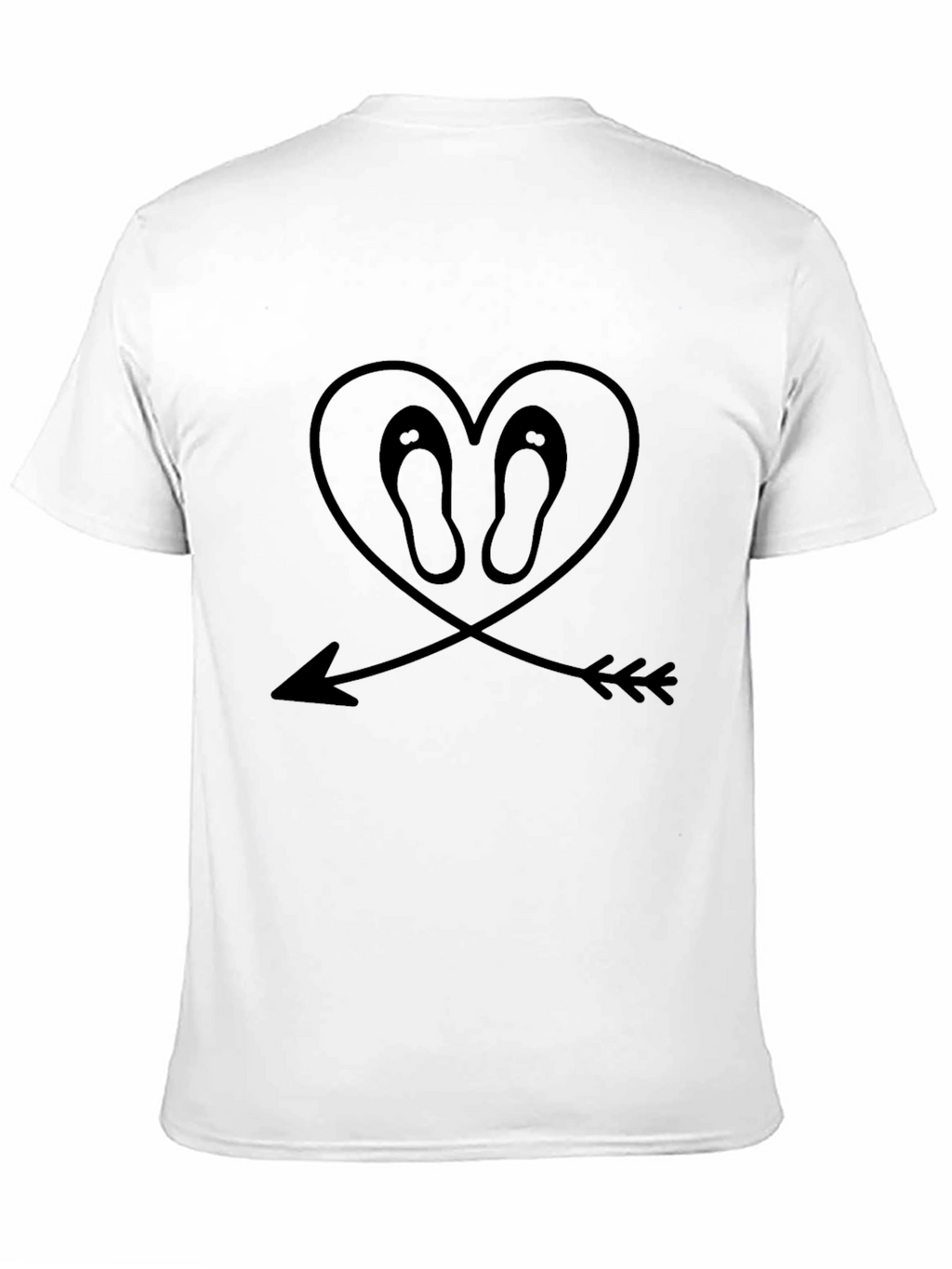 Heart Flip-Flop Arrow Graphic Tee - Black