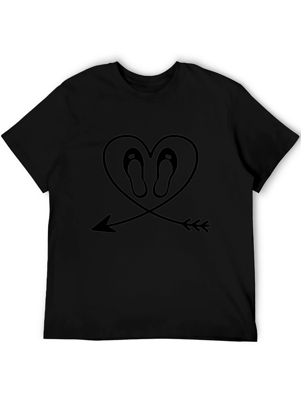 Heart Flip-Flop Arrow Graphic Tee - Black