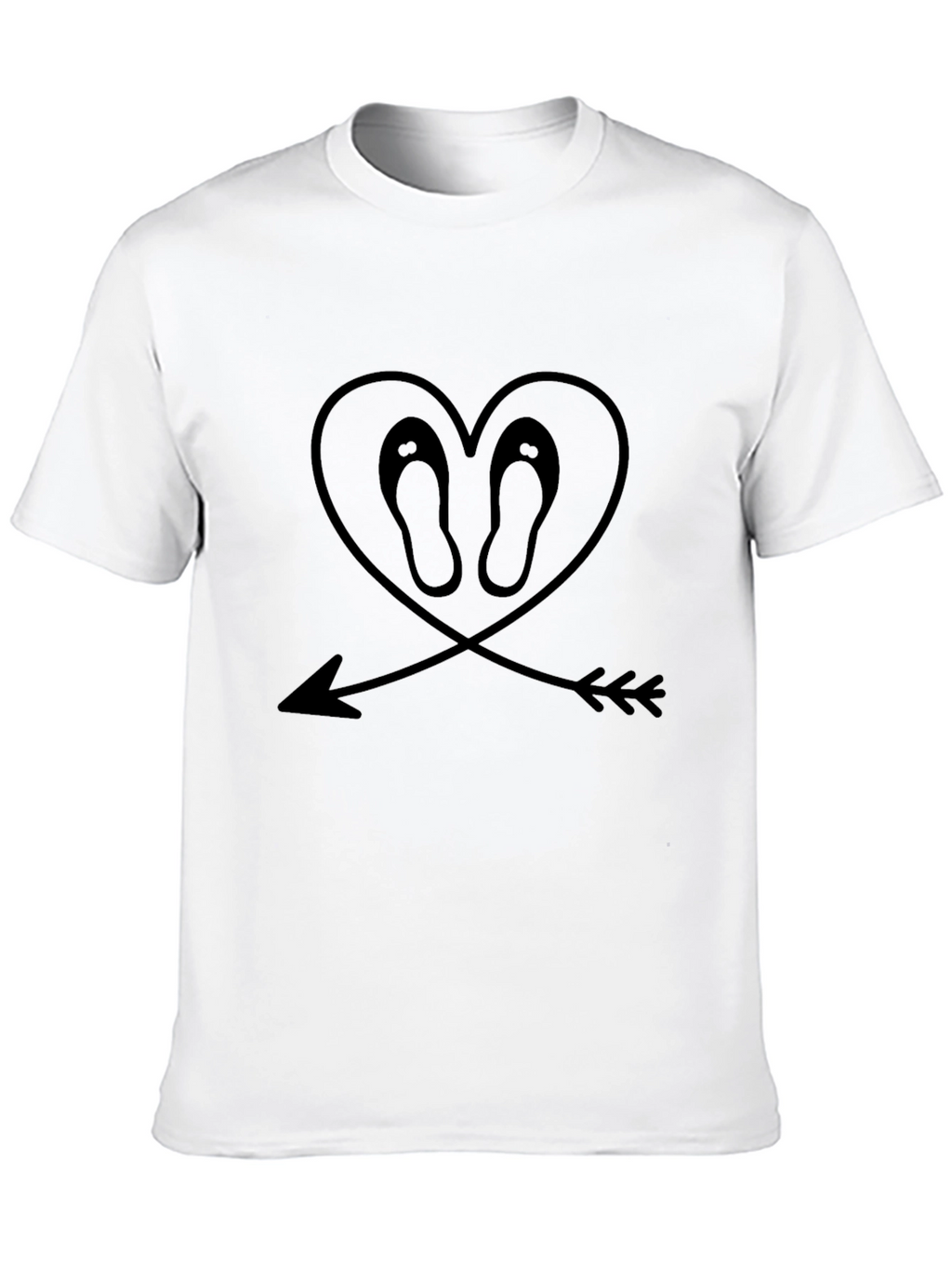 Heart Flip-Flop Arrow Graphic Tee - Black