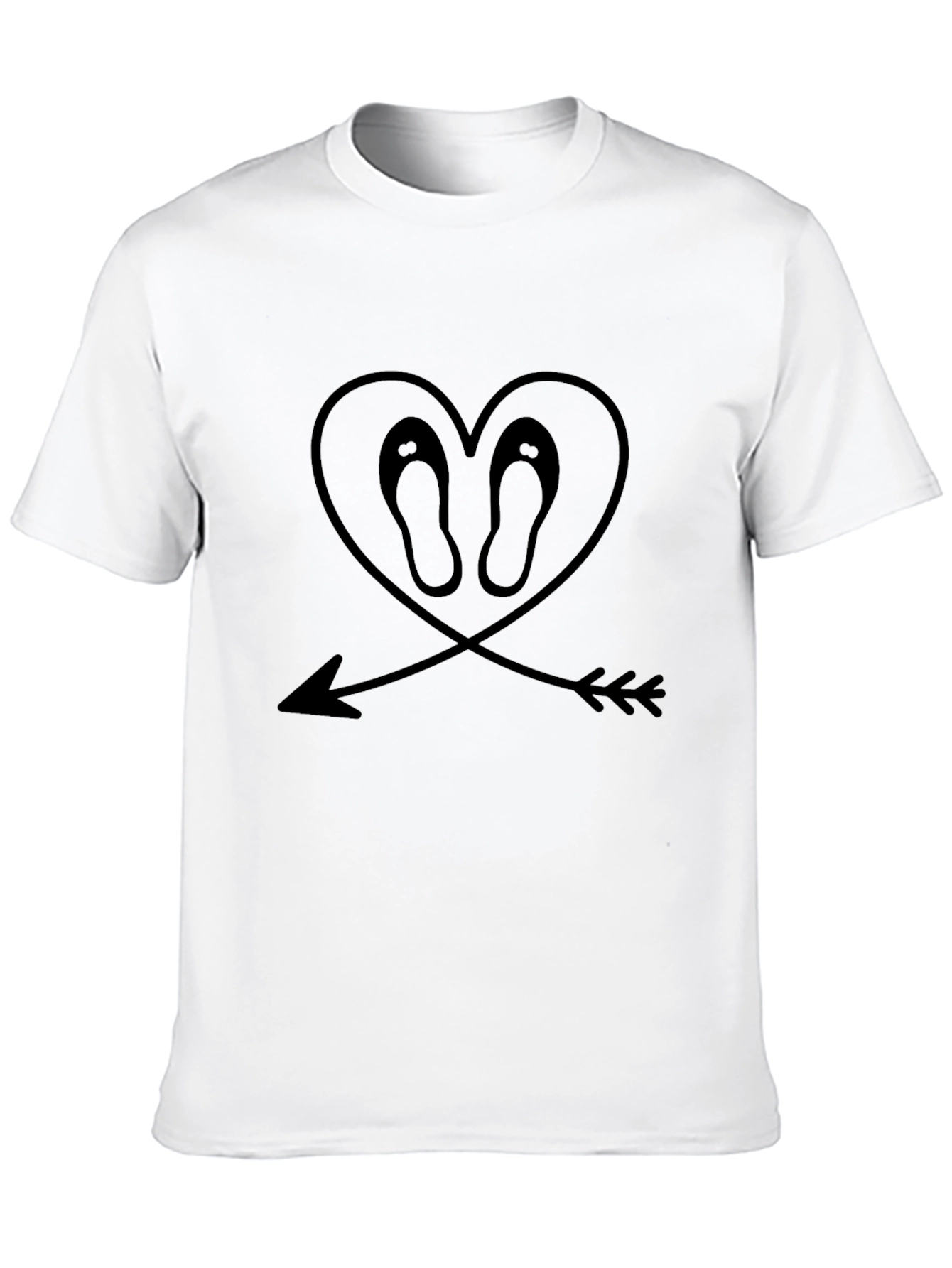 Heart Flip-Flop Arrow Graphic Tee - Black