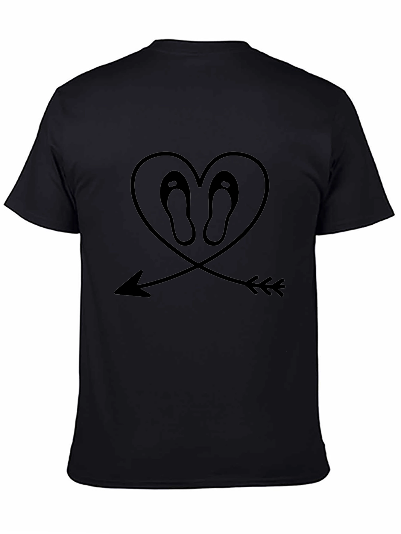 Heart Flip-Flop Arrow Graphic Tee - Black