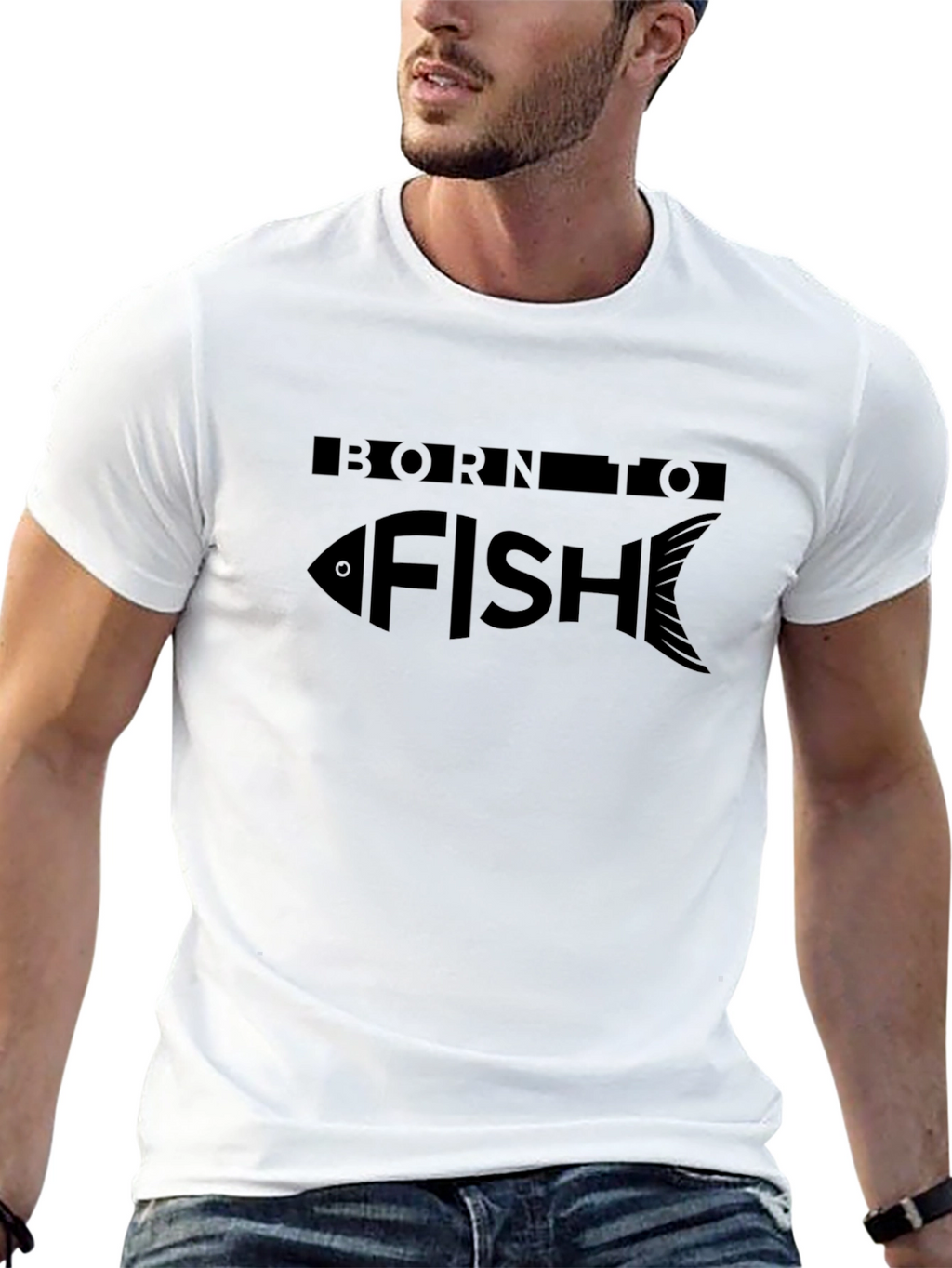 Born To Fish Black Graphic Tee