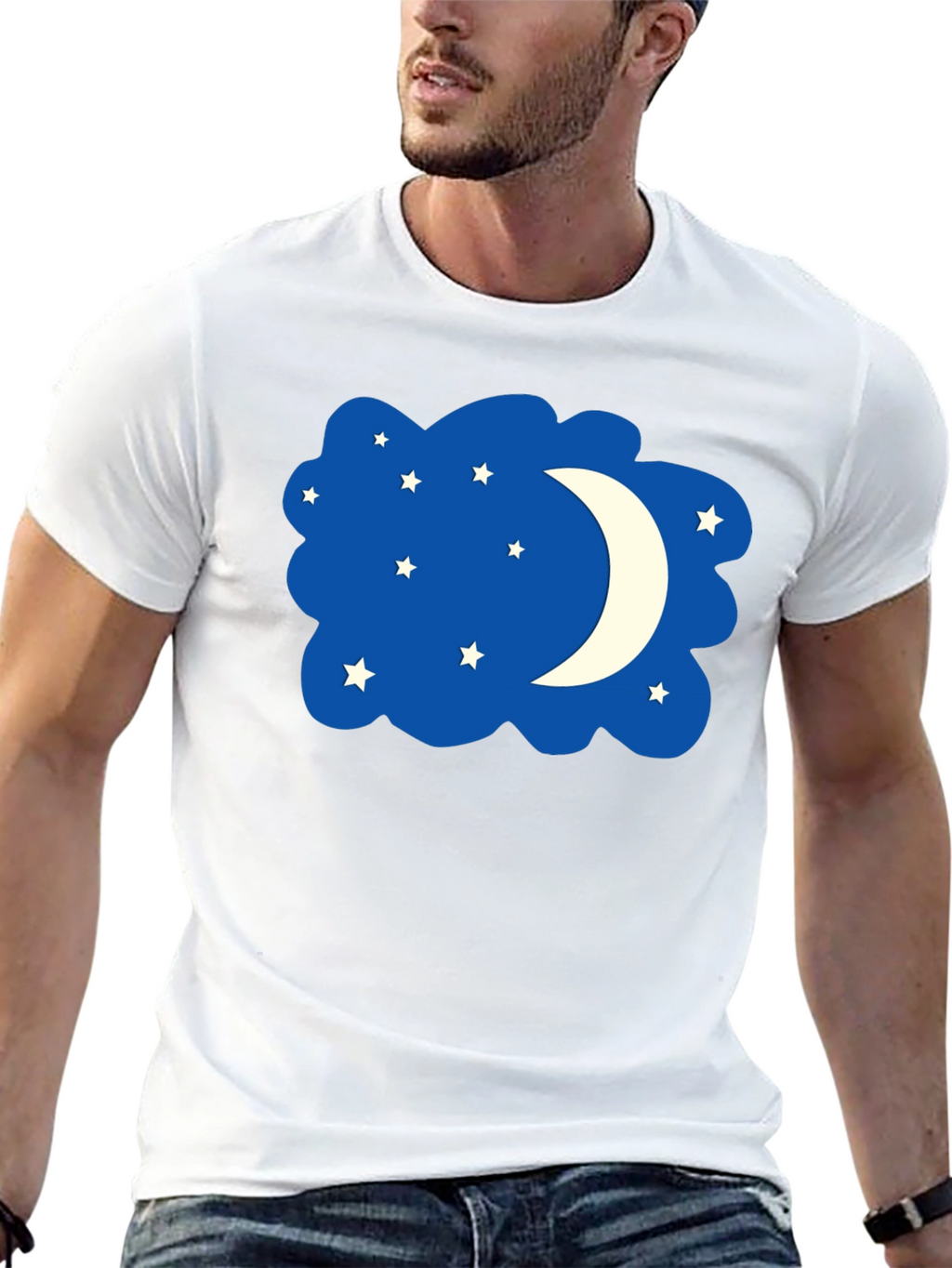 Night Sky T-Shirt - Stars and Moon Design