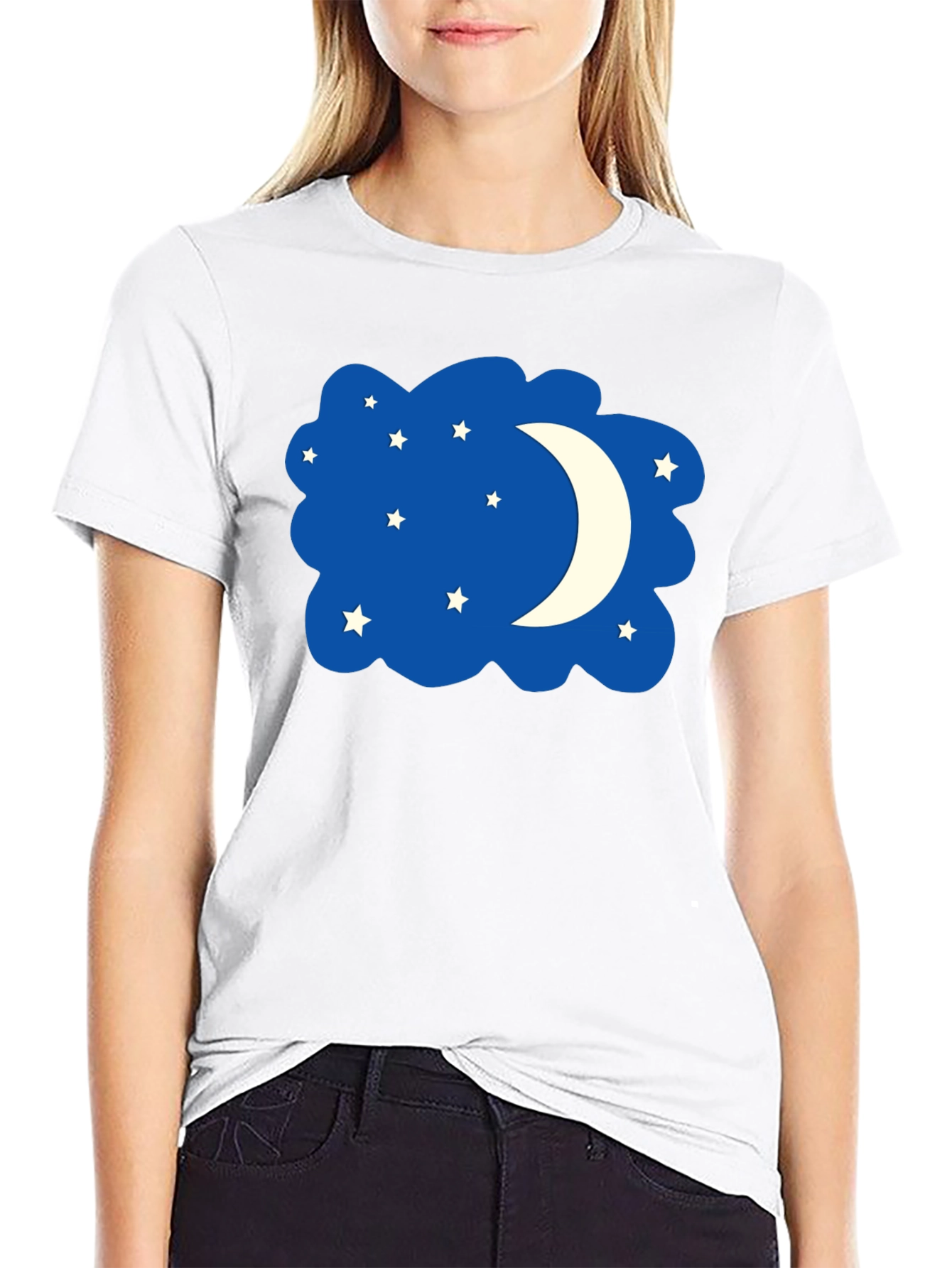Night Sky T-Shirt - Stars and Moon Design