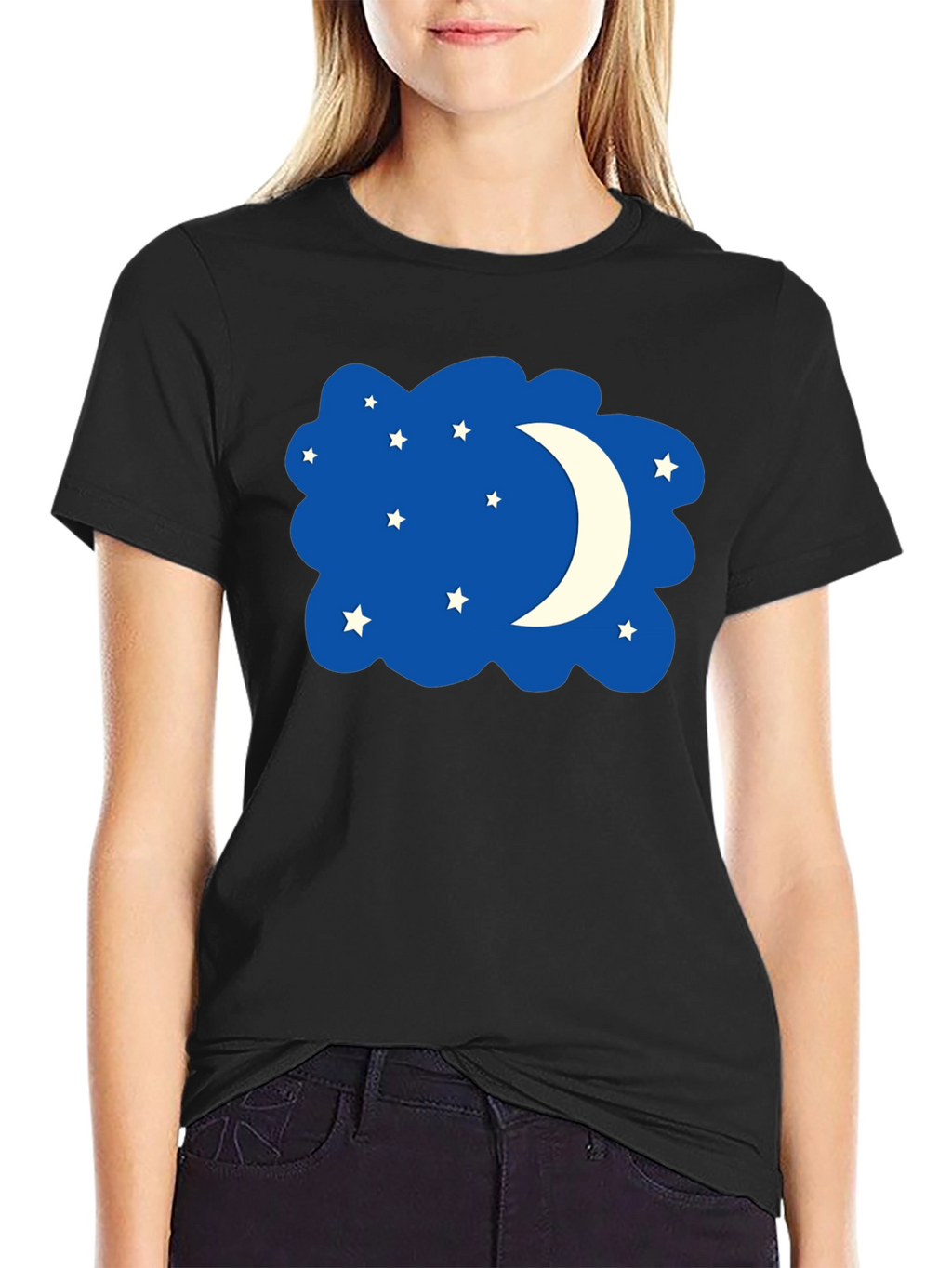 Night Sky T-Shirt - Stars and Moon Design