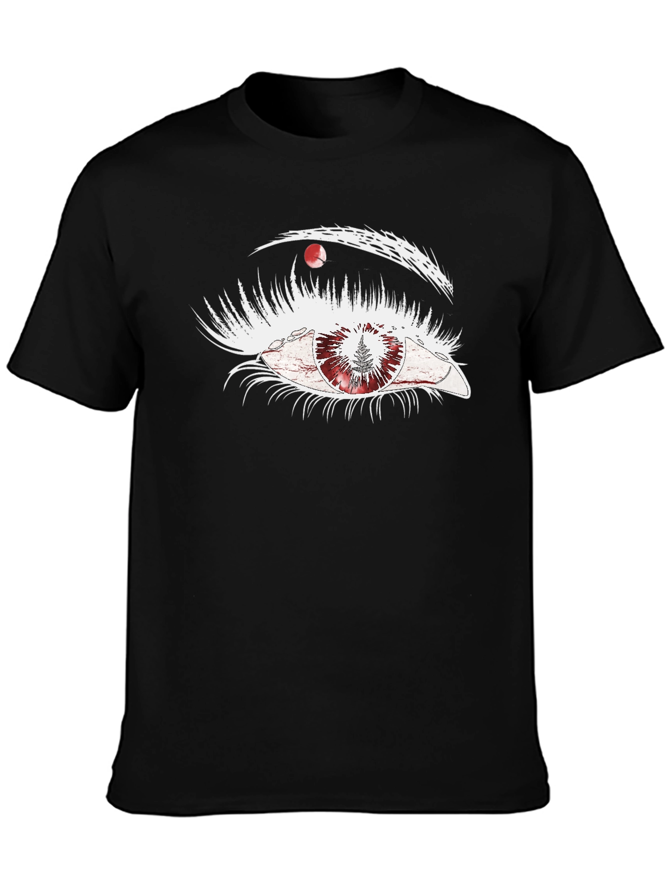 Eye Forest Graphic Tee - Unisex Black Cotton T-Shirt