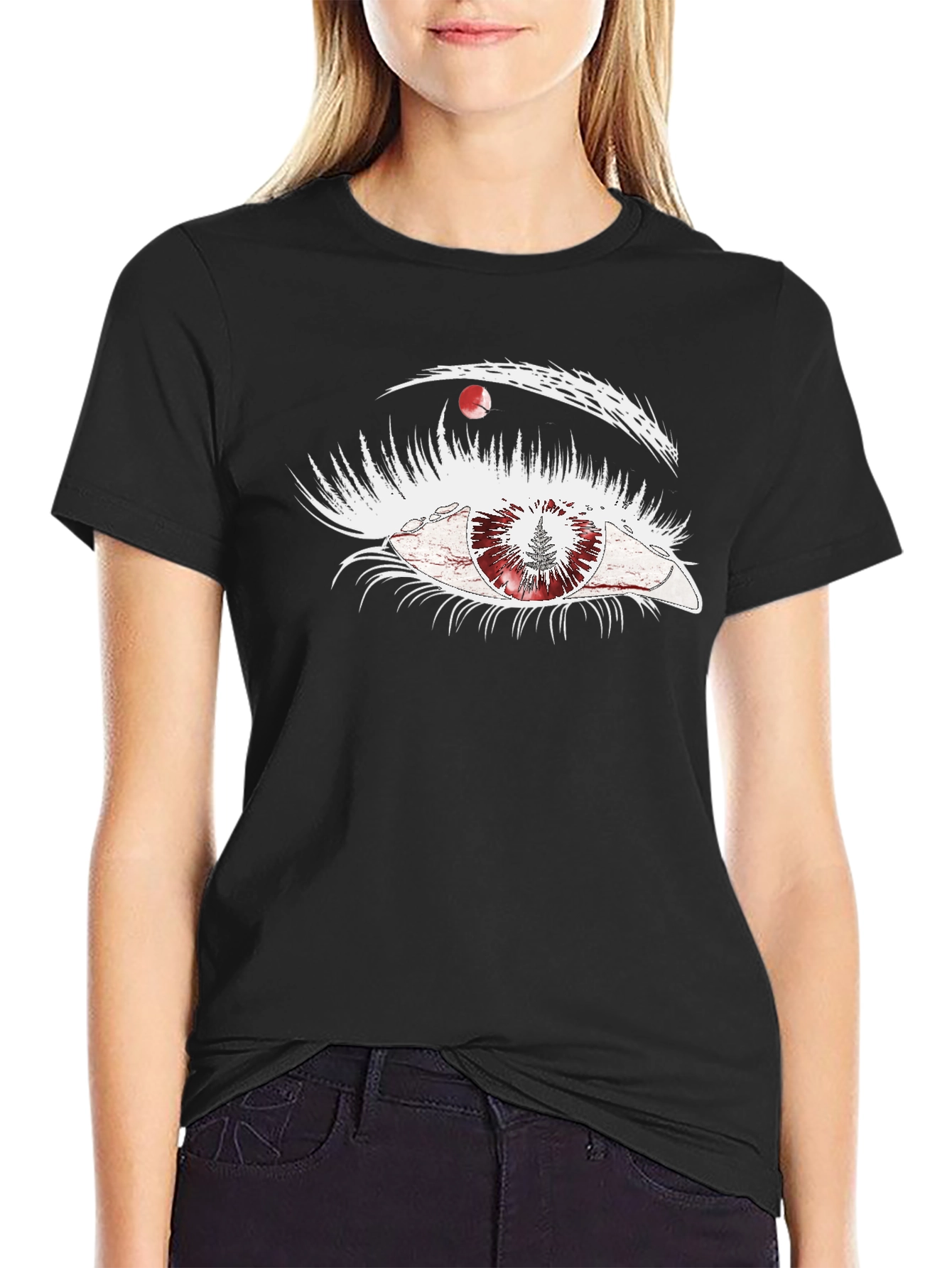Eye Forest Graphic Tee - Unisex Black Cotton T-Shirt