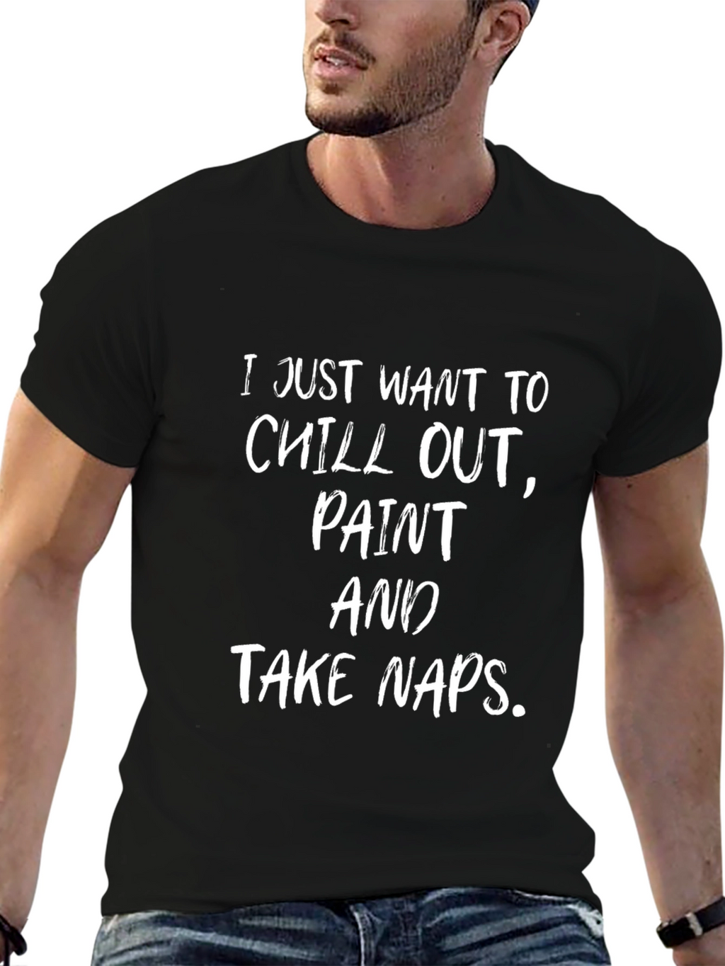 Chill Out Paint Naps Black Graphic Tee