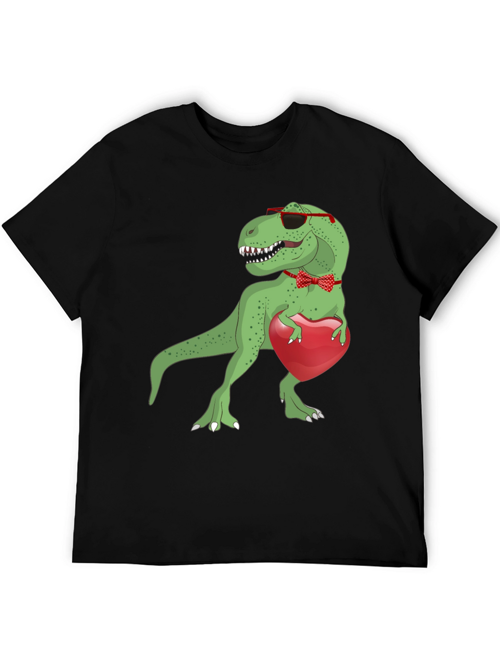 Dino Love T-Shirt: Rex with Heart & Bowtie