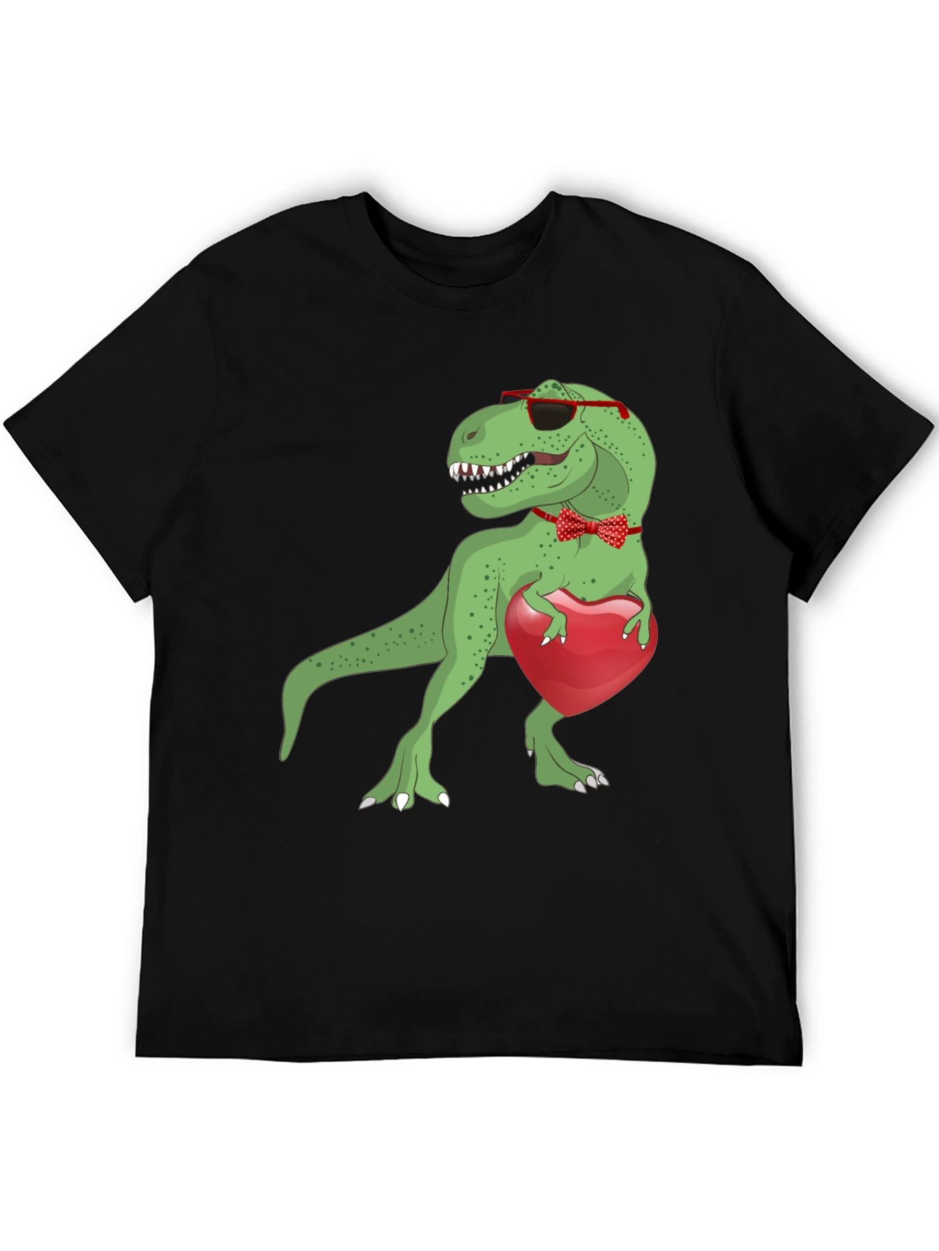 Dino Love T-Shirt: Rex with Heart & Bowtie
