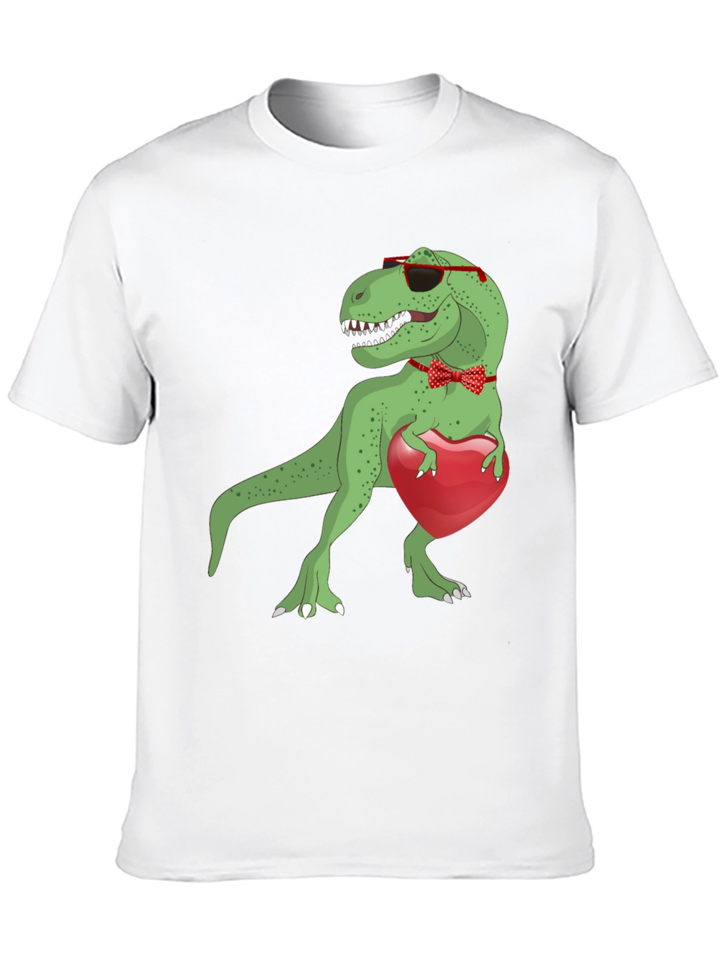 Dino Love T-Shirt: Rex with Heart & Bowtie