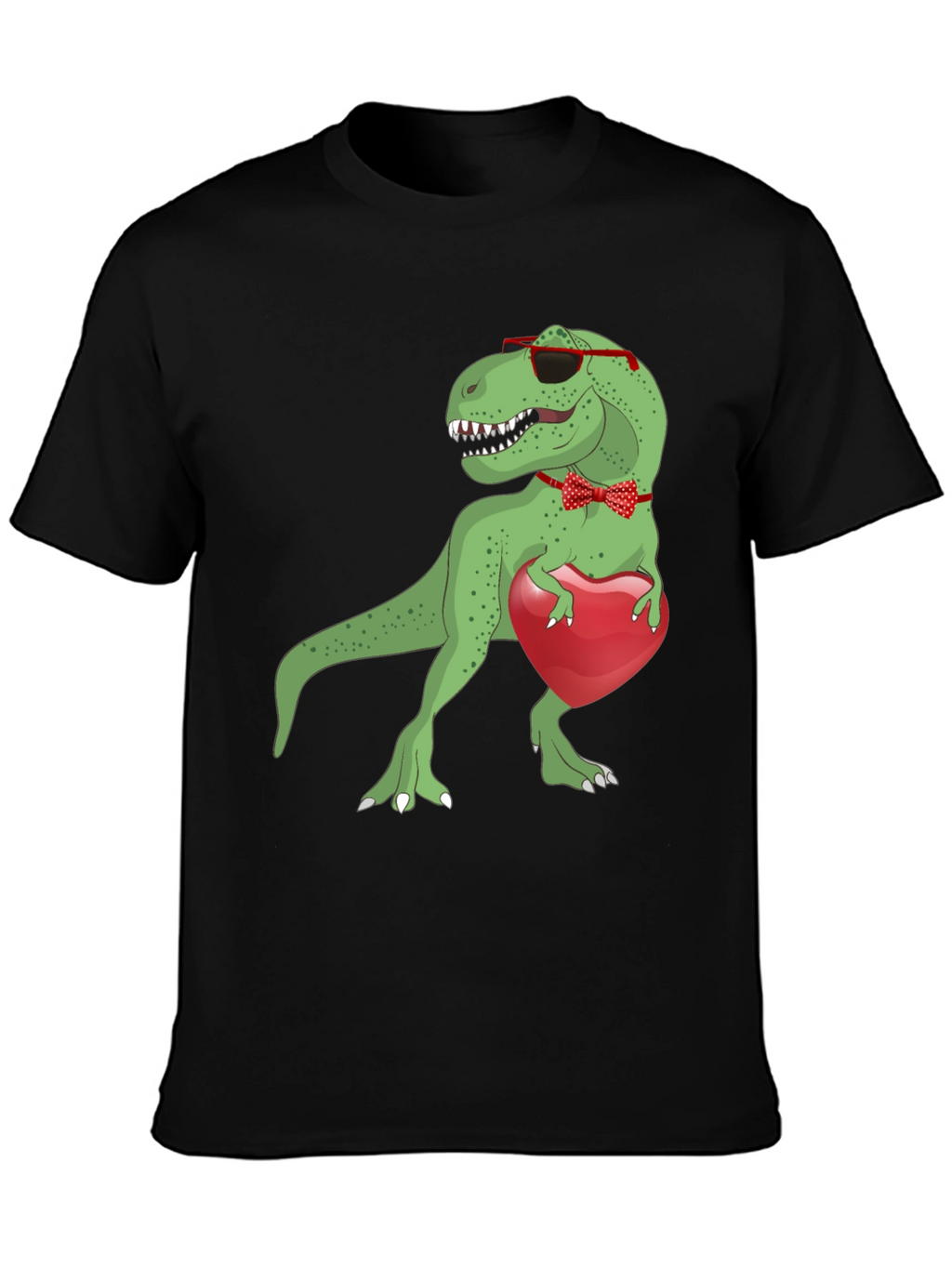 Dino Love T-Shirt: Rex with Heart & Bowtie