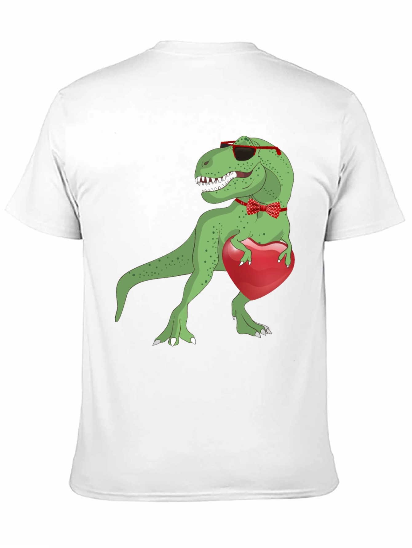 Dino Love T-Shirt: Rex with Heart & Bowtie