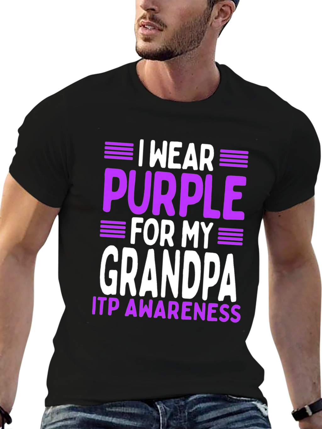 ITP Awareness Grandpa T-Shirt - Purple