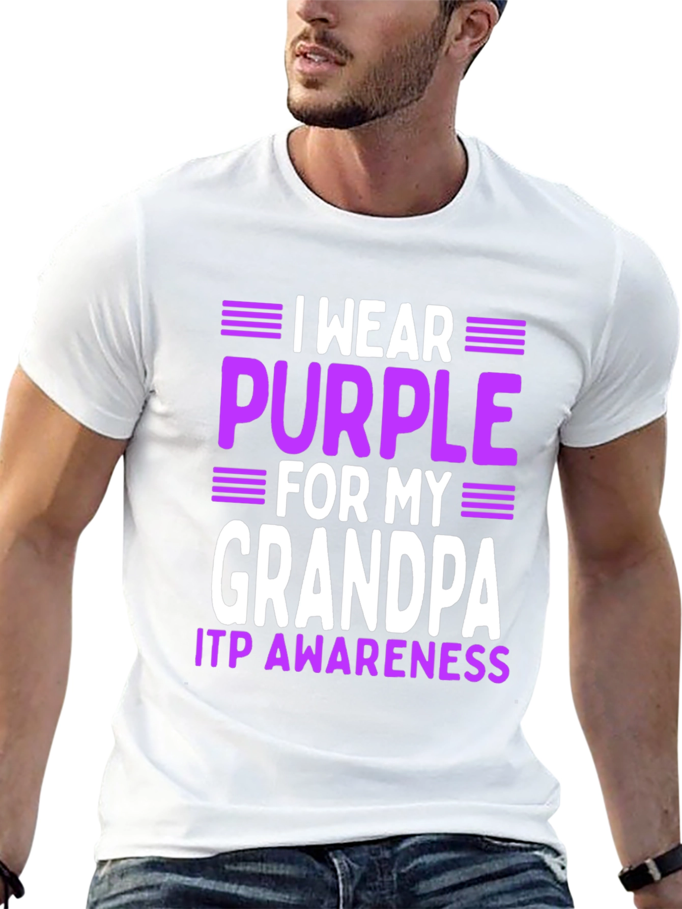 ITP Awareness Grandpa T-Shirt - Purple