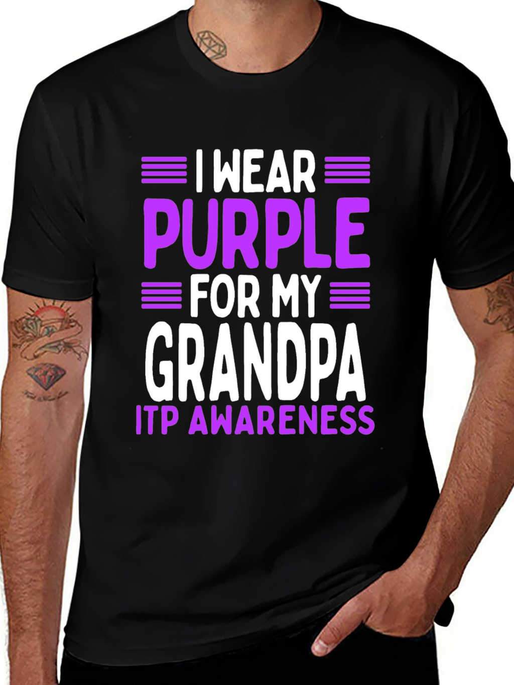 ITP Awareness Grandpa T-Shirt - Purple