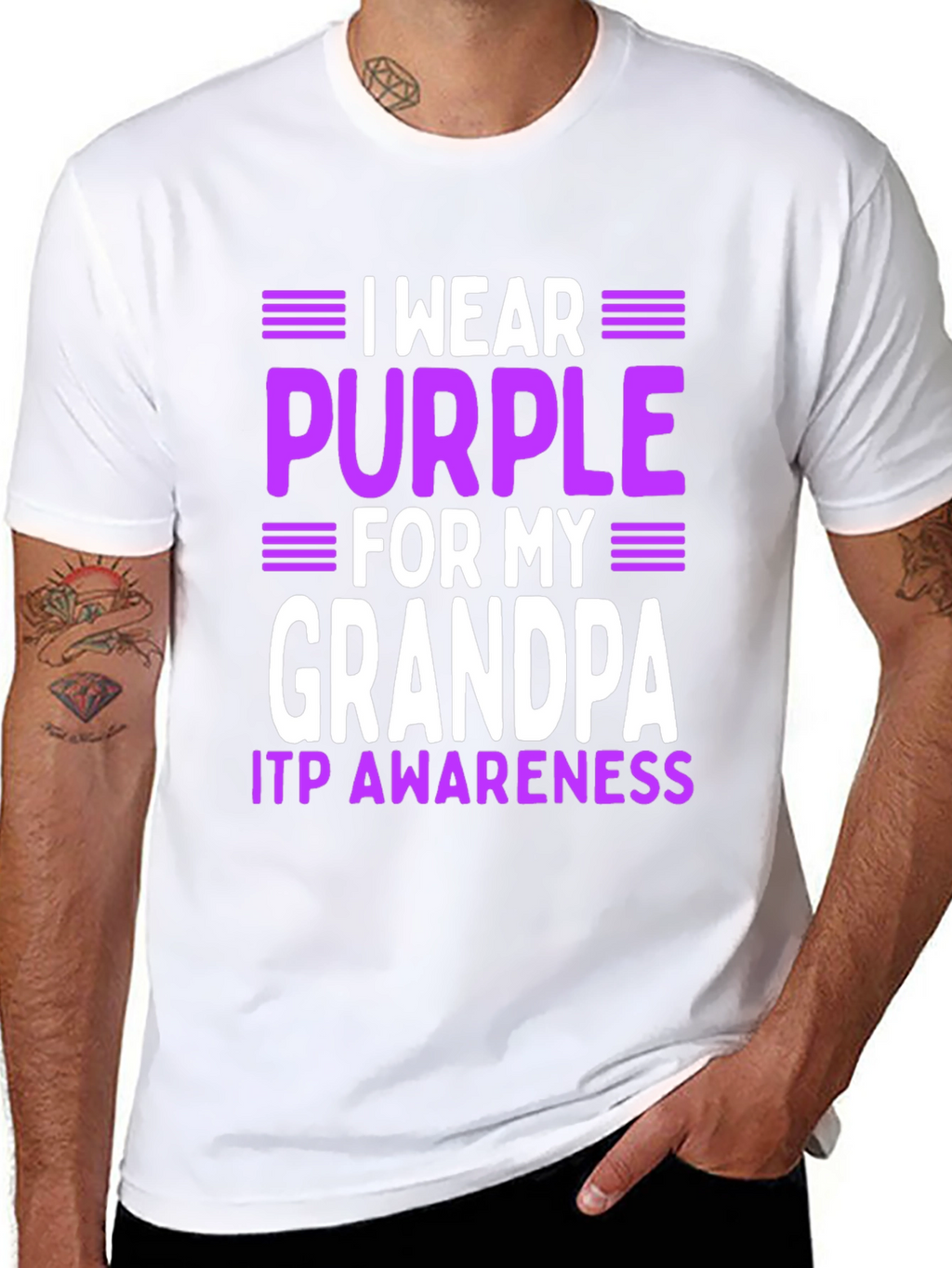 ITP Awareness Grandpa T-Shirt - Purple