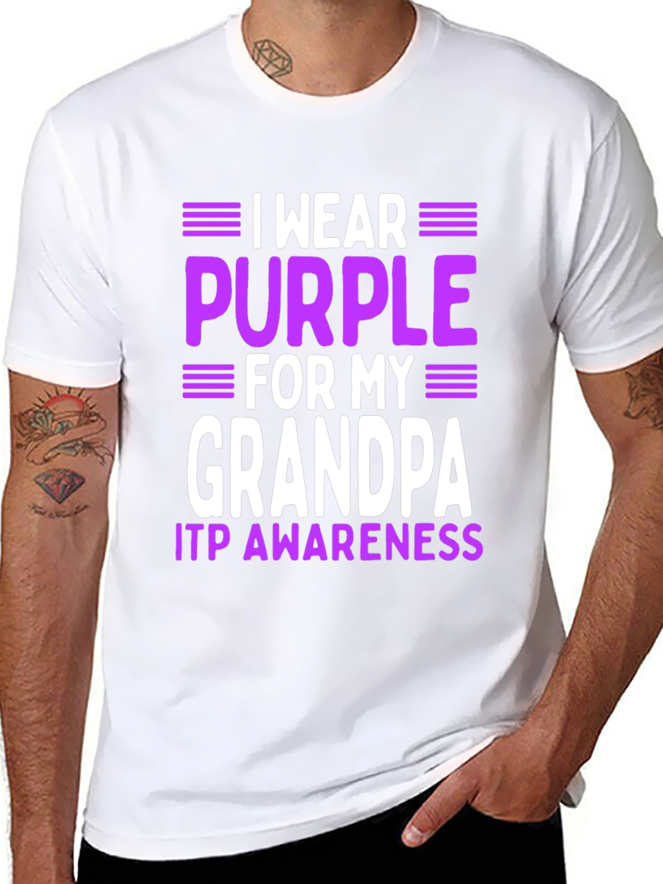 ITP Awareness Grandpa T-Shirt - Purple