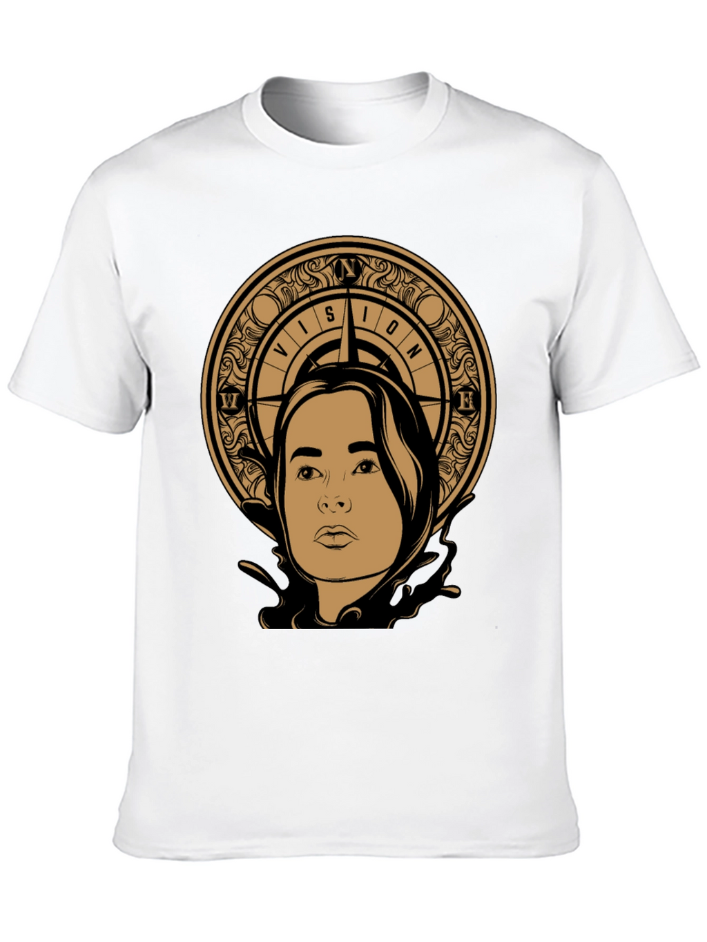 Vision Compass Graphic Tee - Stylish Unisex Black T-Shirt
