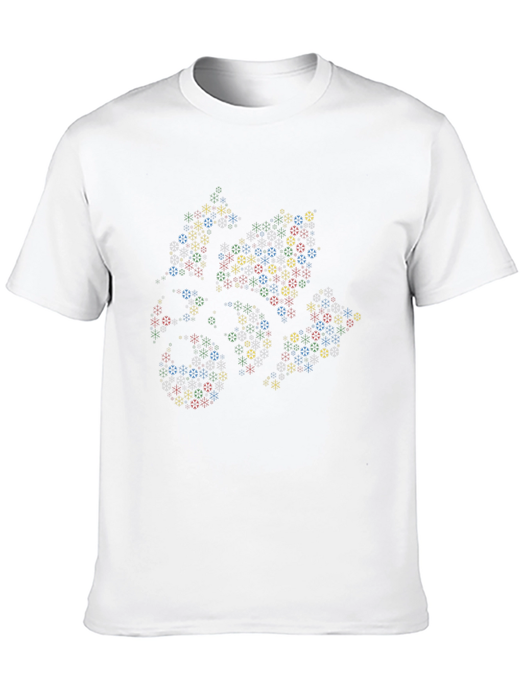Abstract Geometric Snowflake T-Shirt - Black