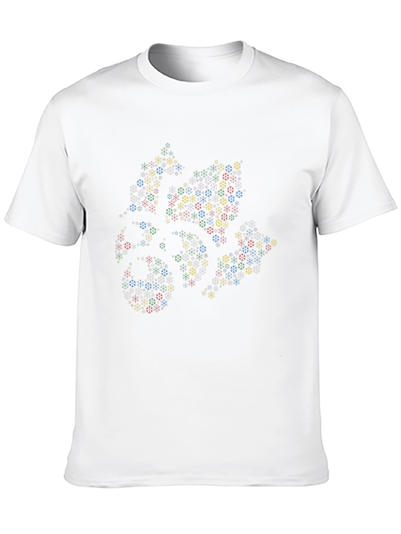 Abstract Geometric Snowflake T-Shirt - Black