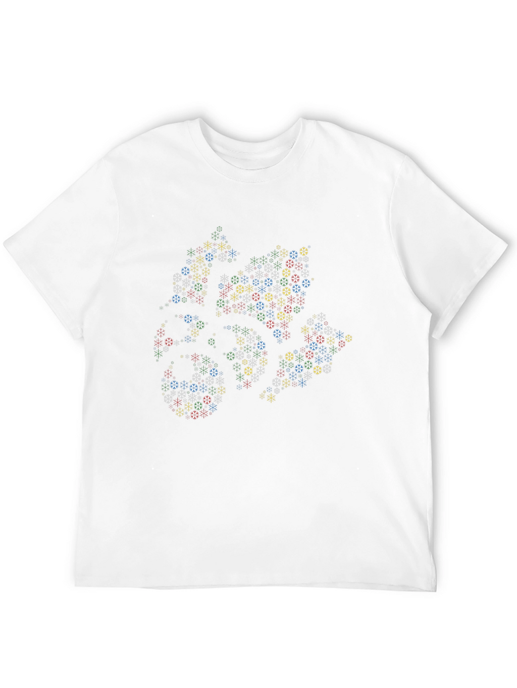 Abstract Geometric Snowflake T-Shirt - Black