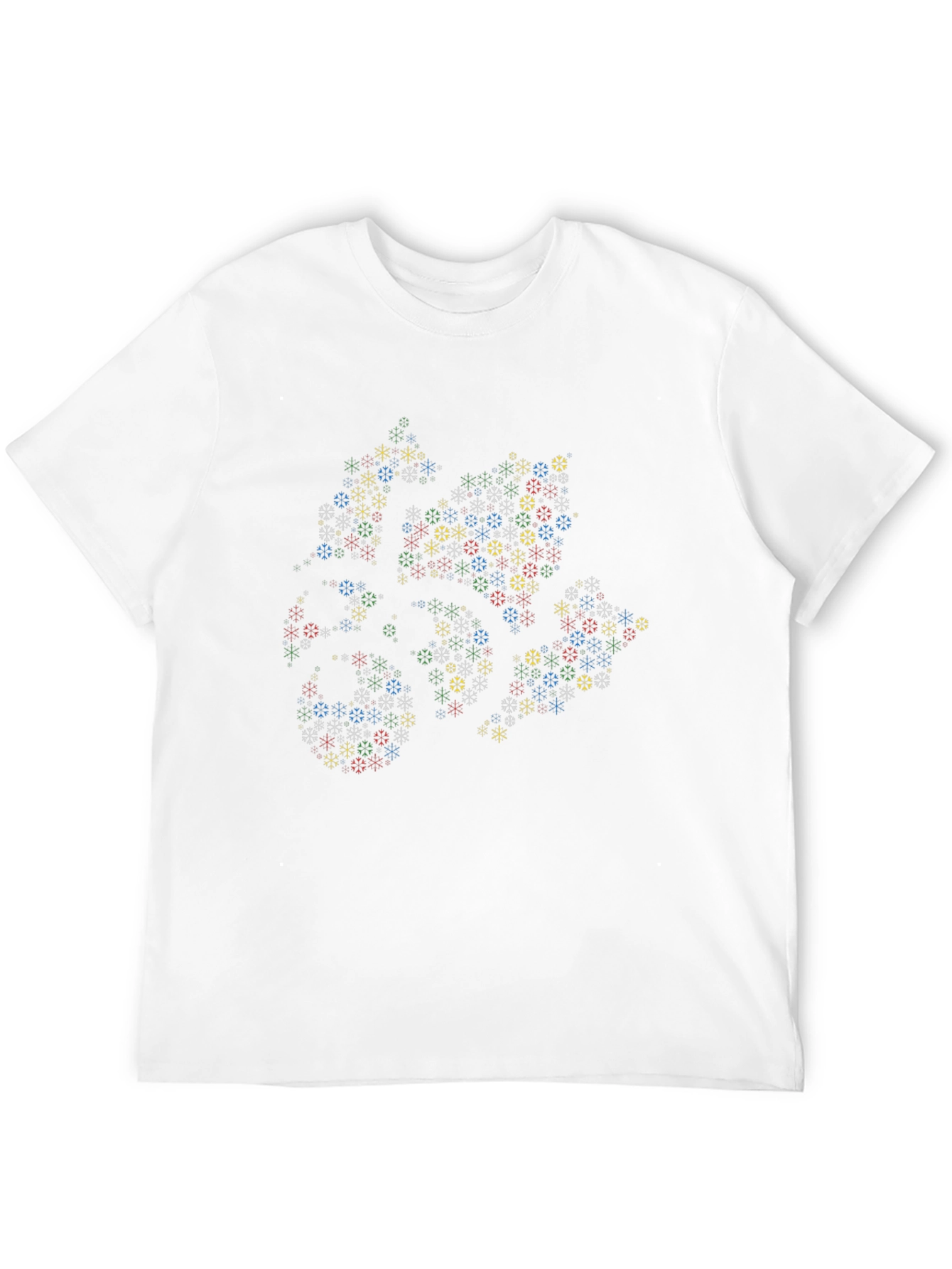 Abstract Geometric Snowflake T-Shirt - Black